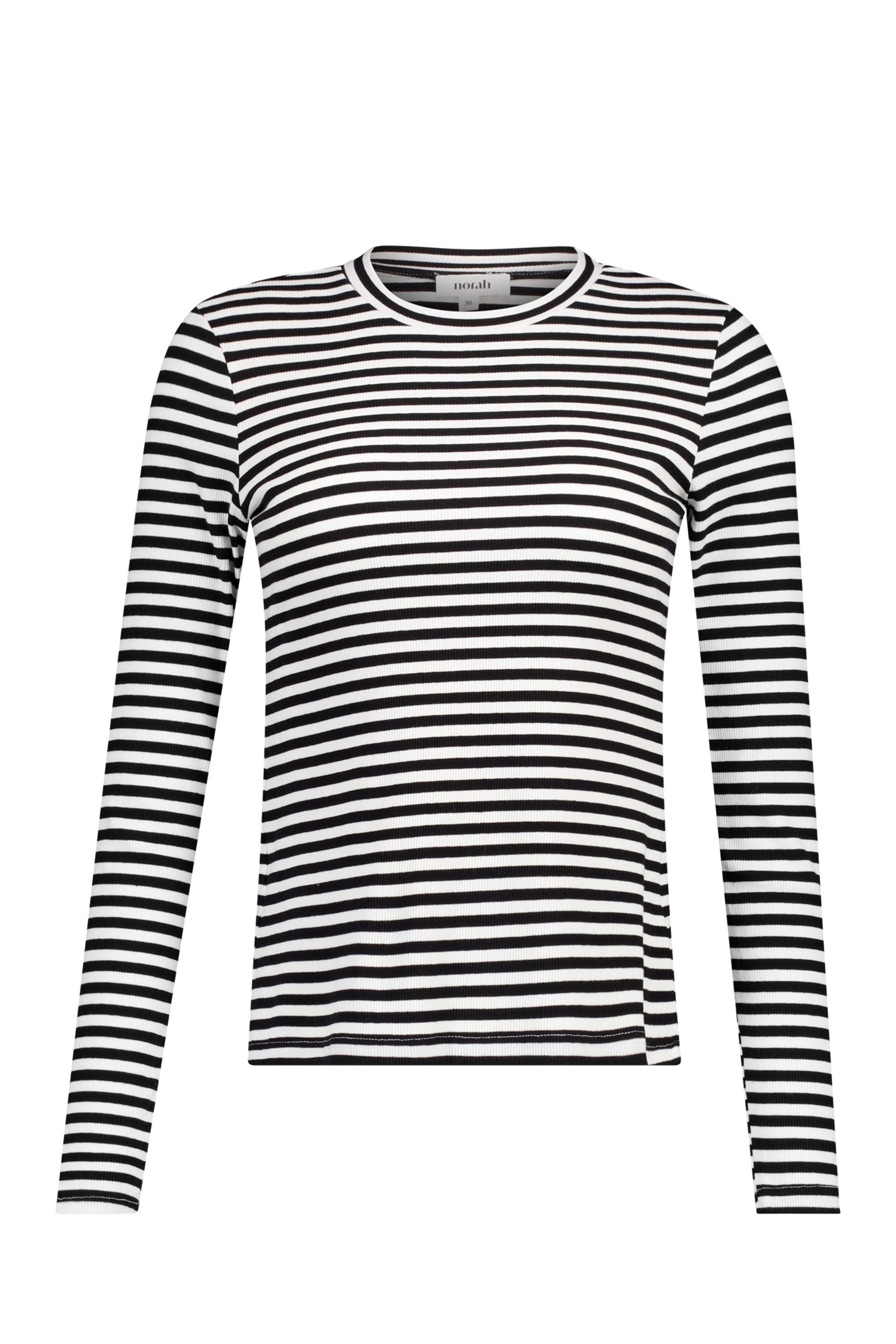 Norah  Gestreept shirt van geribde stof black/white 217811-031-34
