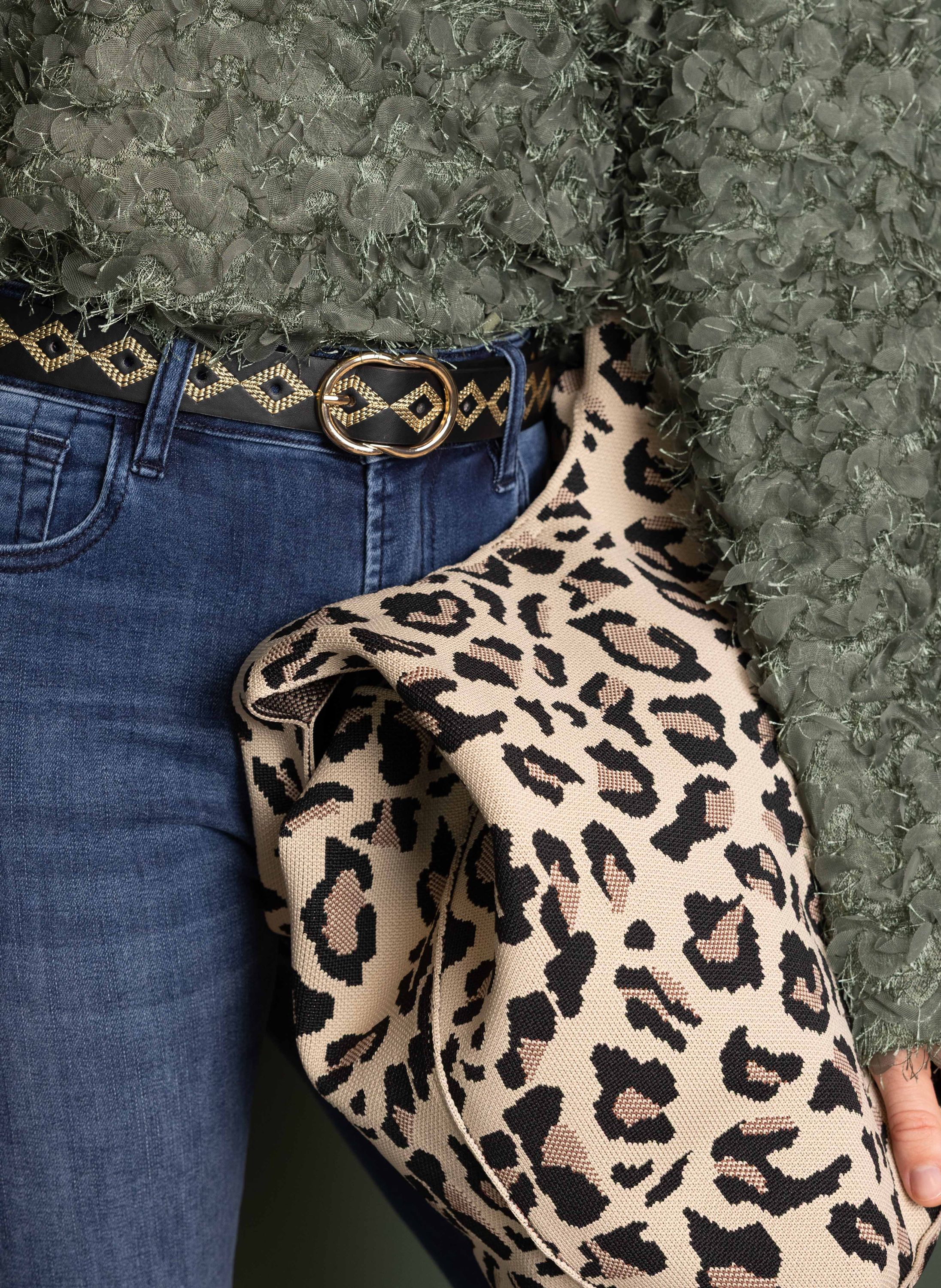 Norah Zwarte riem met goudkleurige schakels black/gold 217837-044-L