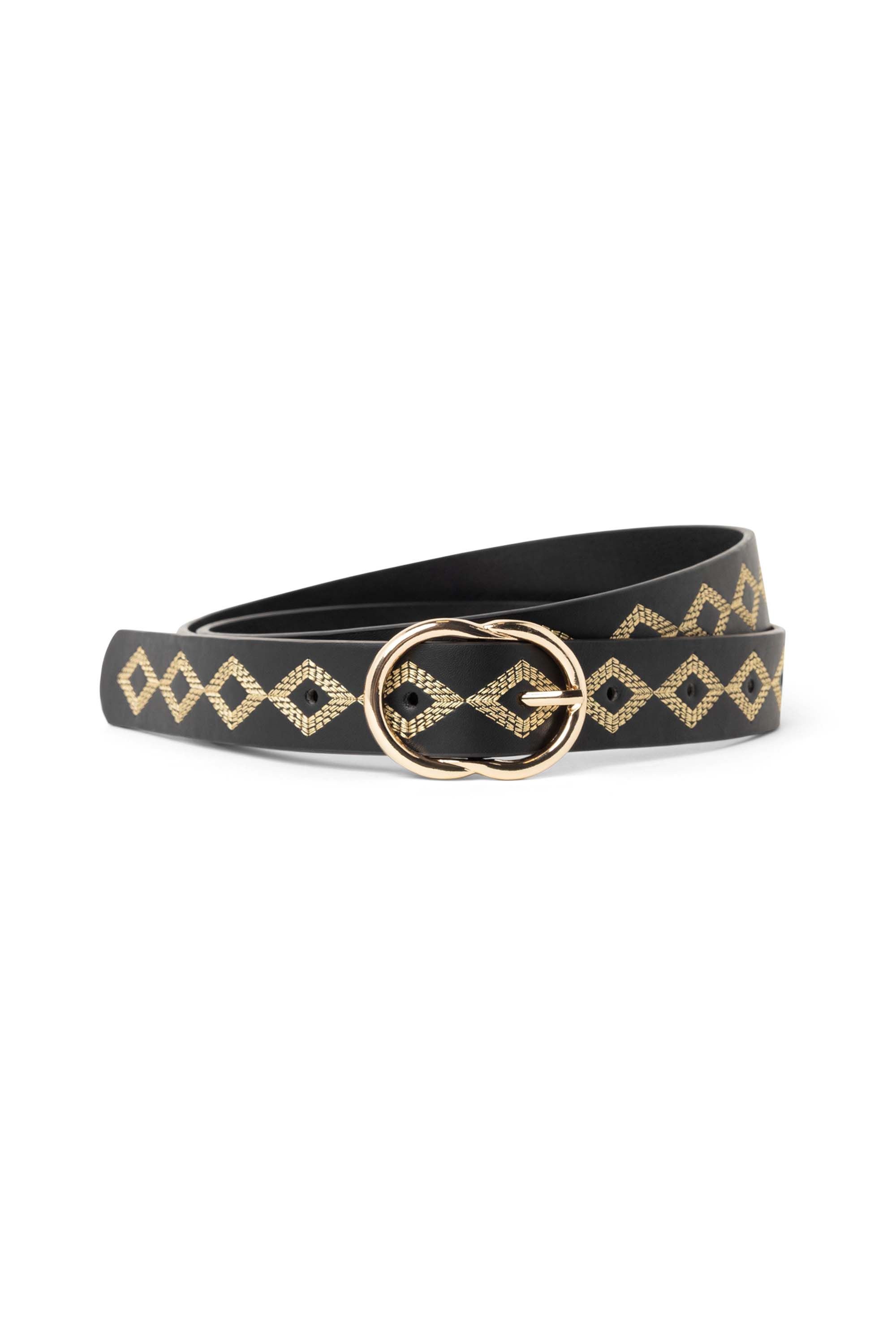 Norah Zwarte riem met goudkleurige schakels black/gold 217837-044-L
