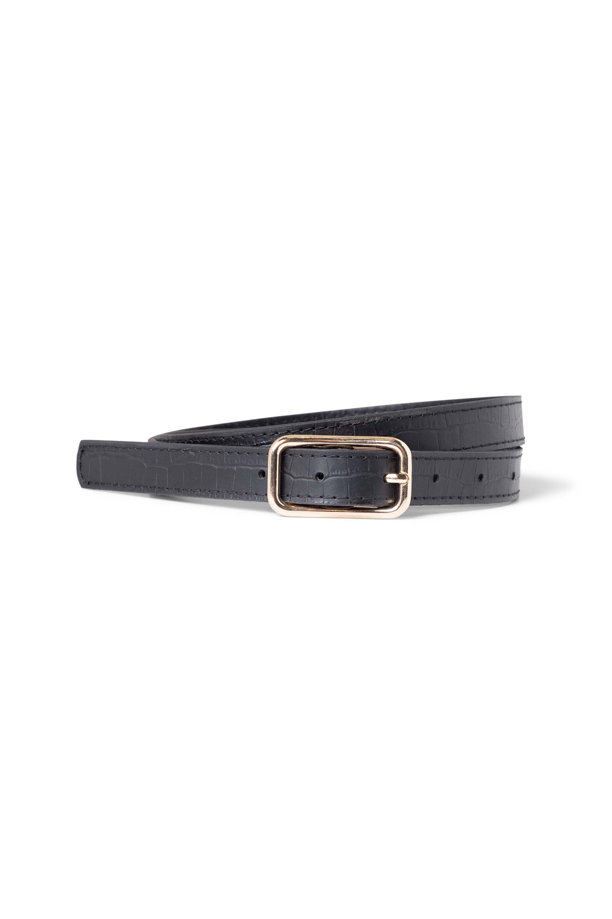 Norah Leren zwarte riem met goudkleurige gesp black 217840-001-L