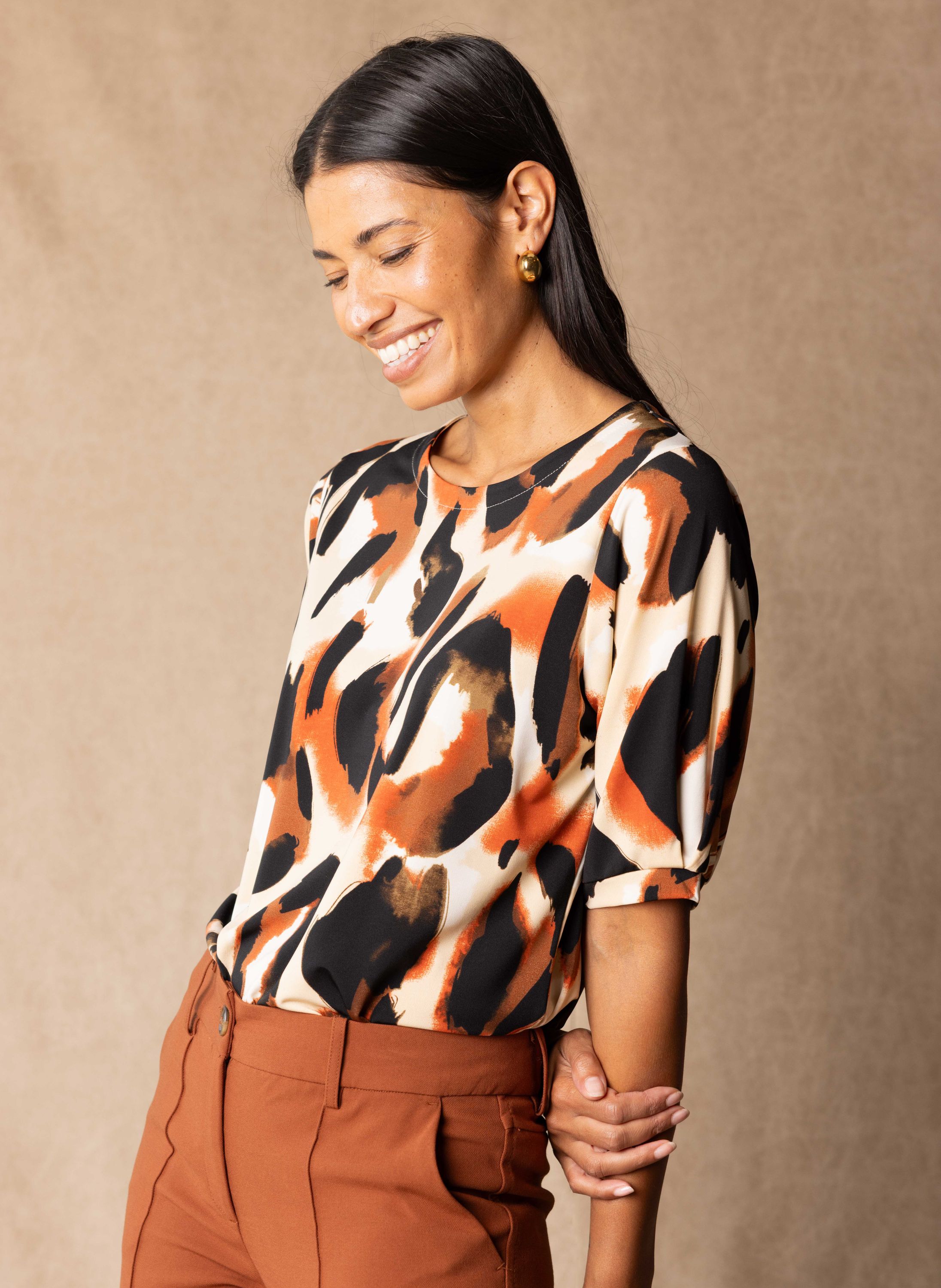 Norah Kleurrijk shirt met dierenprint multicolor 217842-002-44