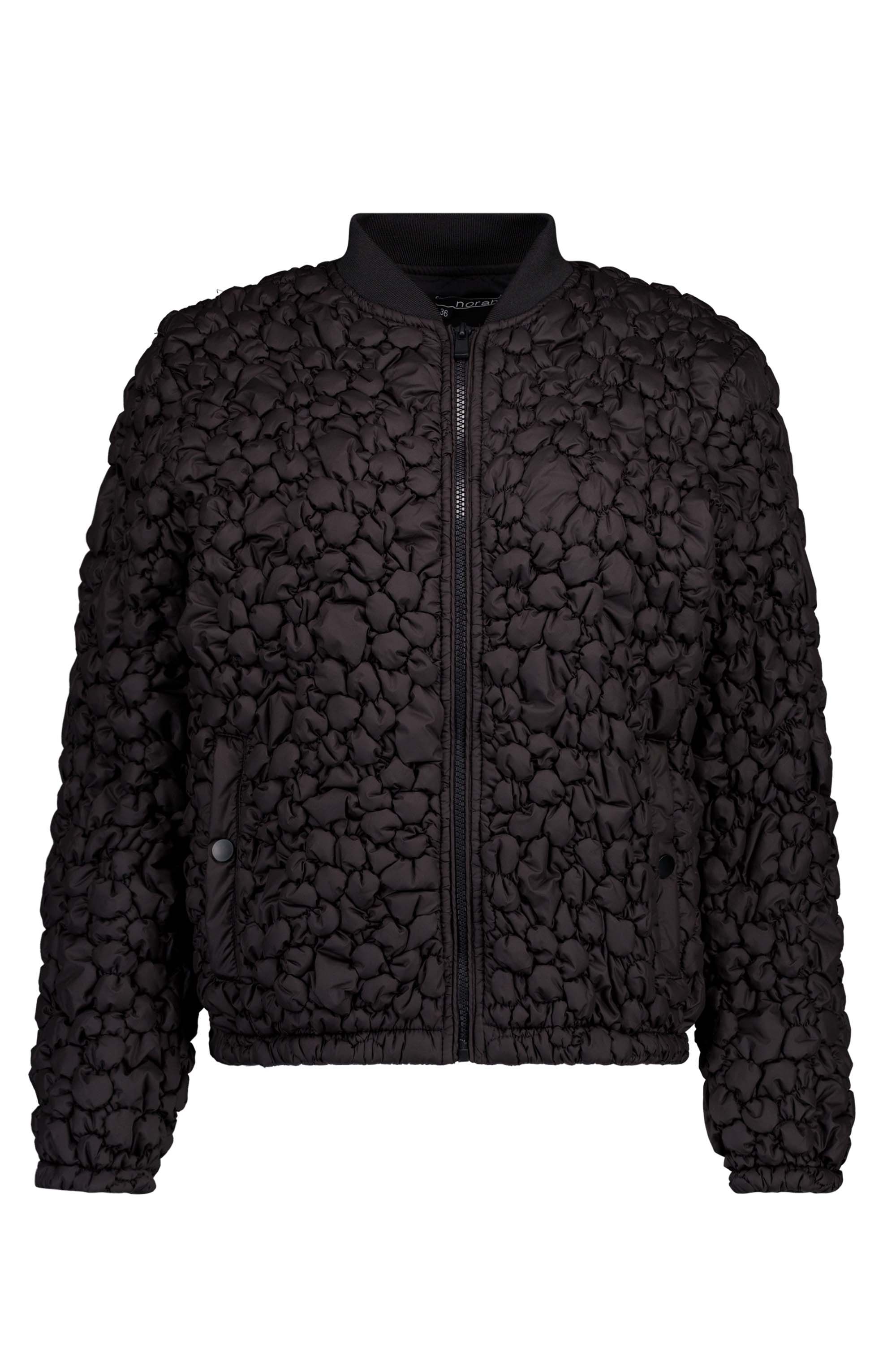 Norah Zwarte jas met stikselpatroon black 217847-001-48