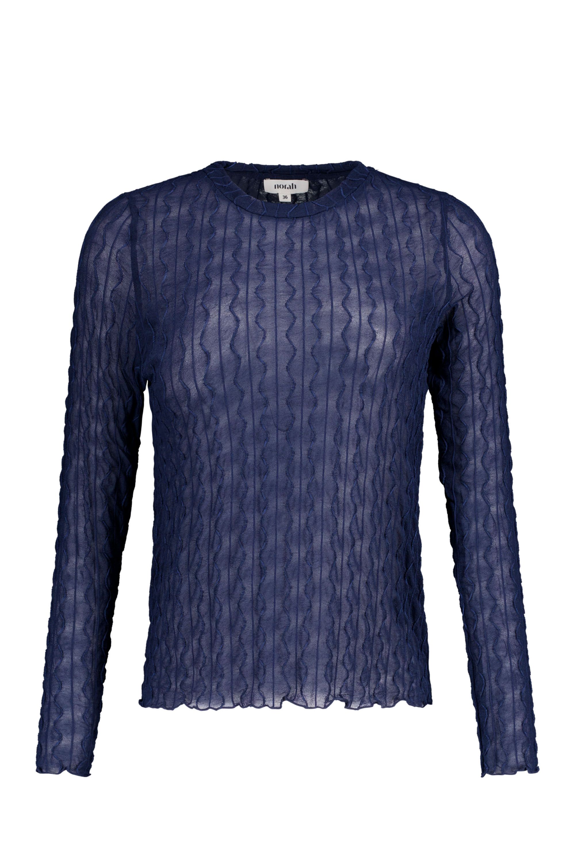 Norah Donkerblauwe top met structuur navy 217851-492