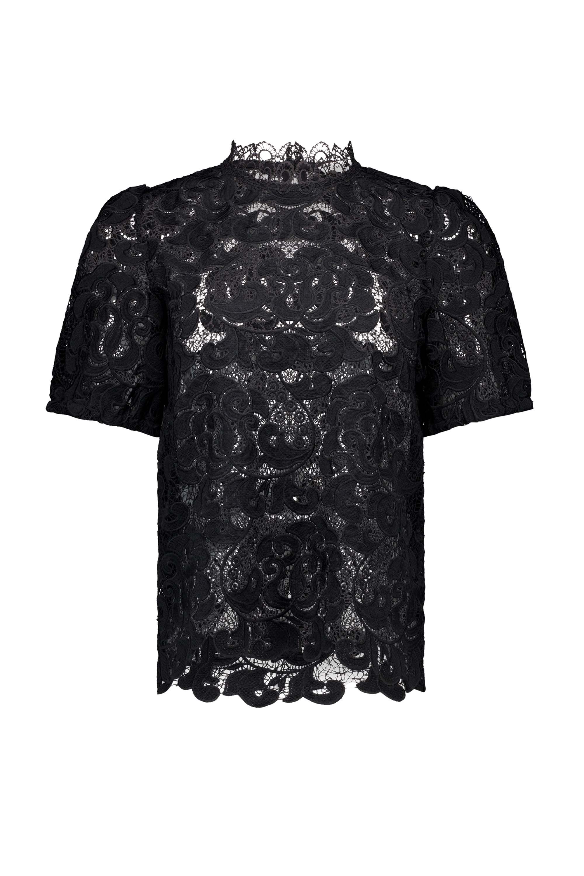 Norah Zwarte kanten top black 217856-001-34