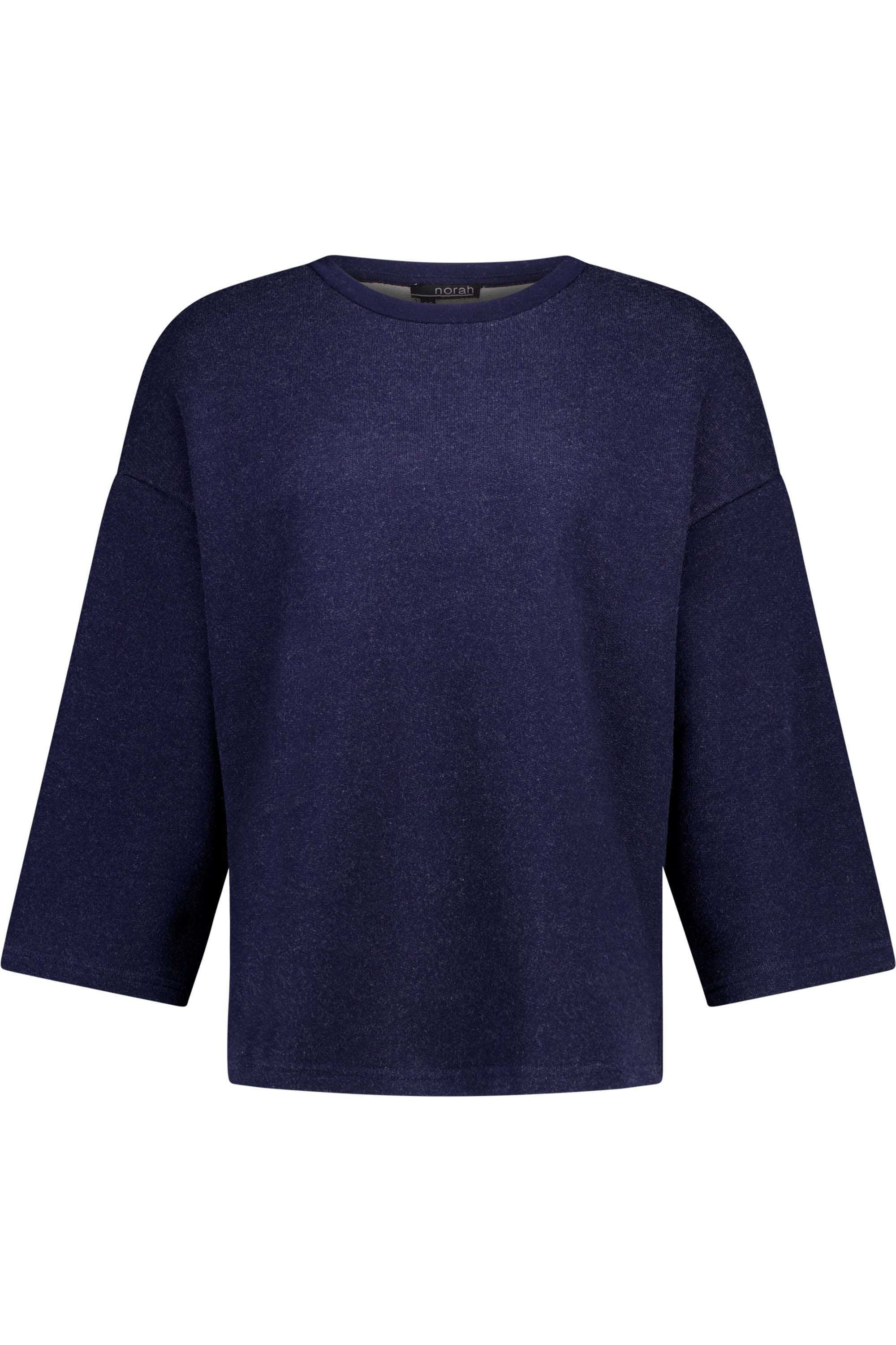 Norah Donkerblauwe sweater met driekwart mouwen denim blue 217859-472-40
