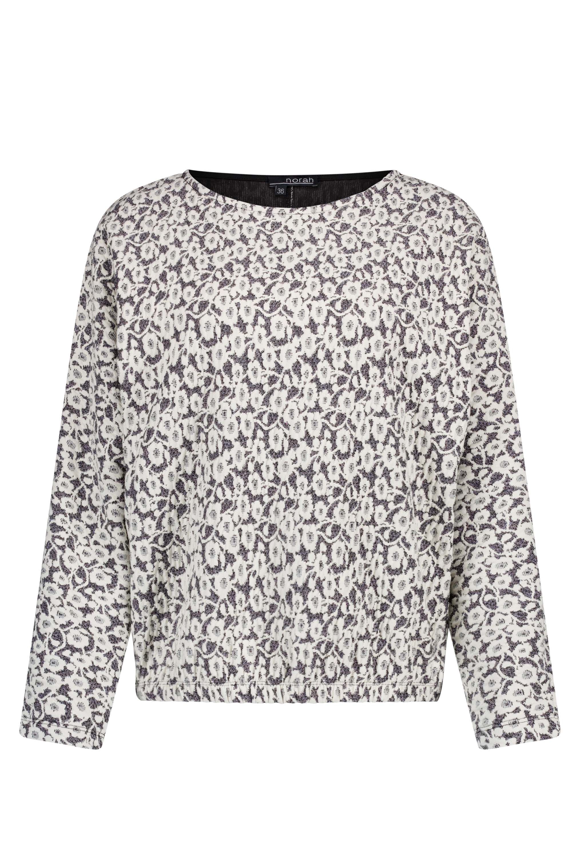 Norah Grijze trui met witte bloemen grey/white 217860-071-42