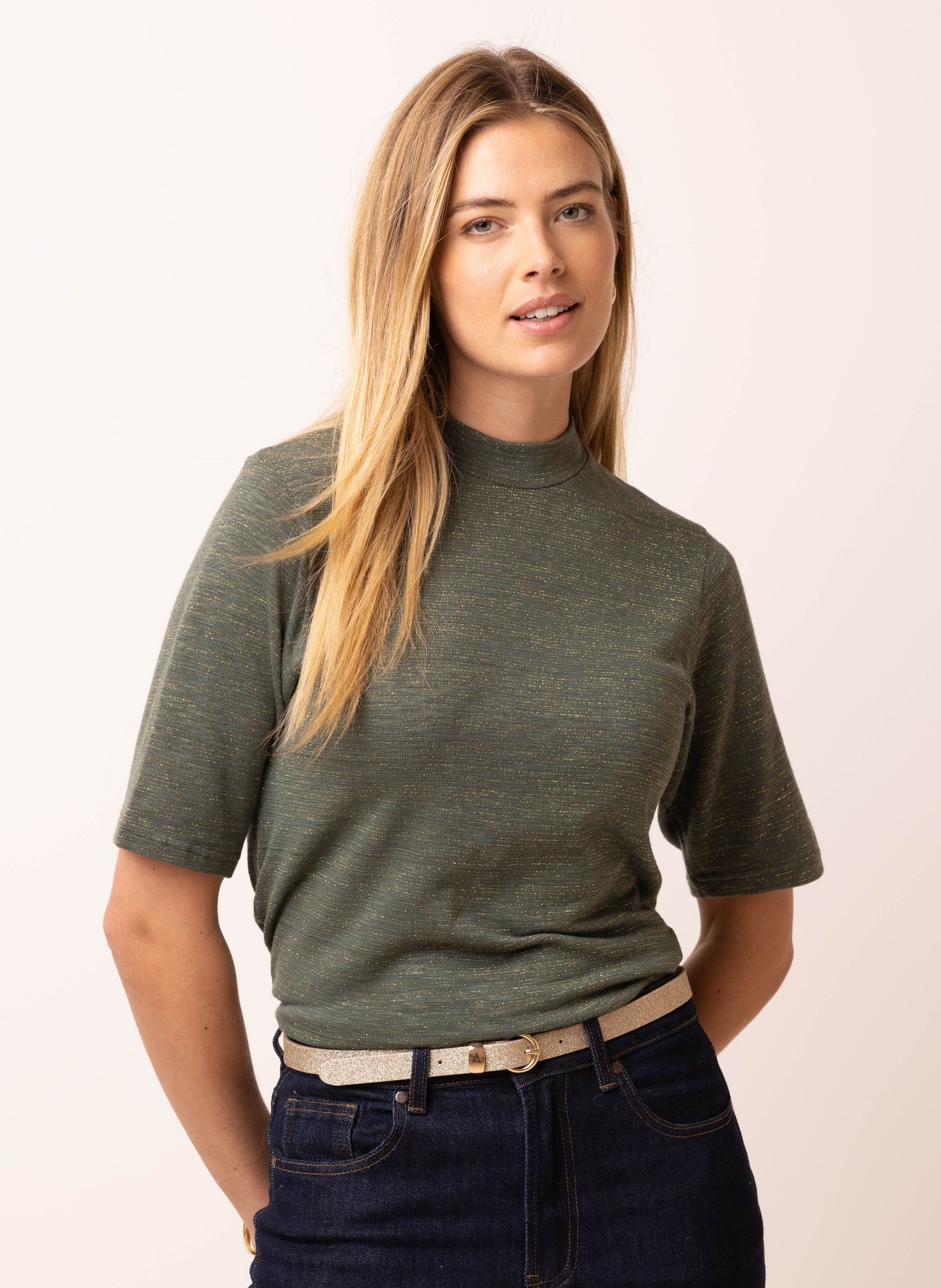 Groene top met glans