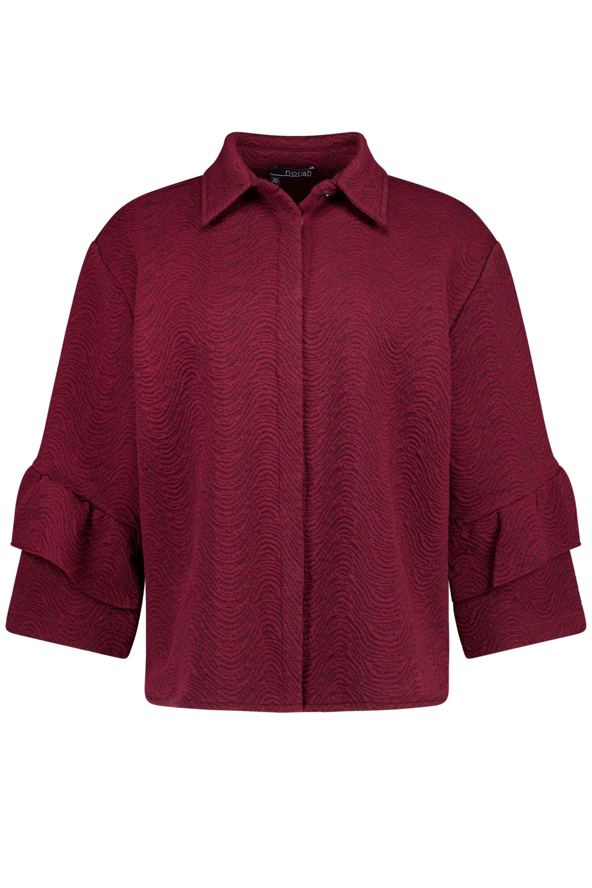 Norah Rode blouse met golvend dessin wine red 217870-697-48