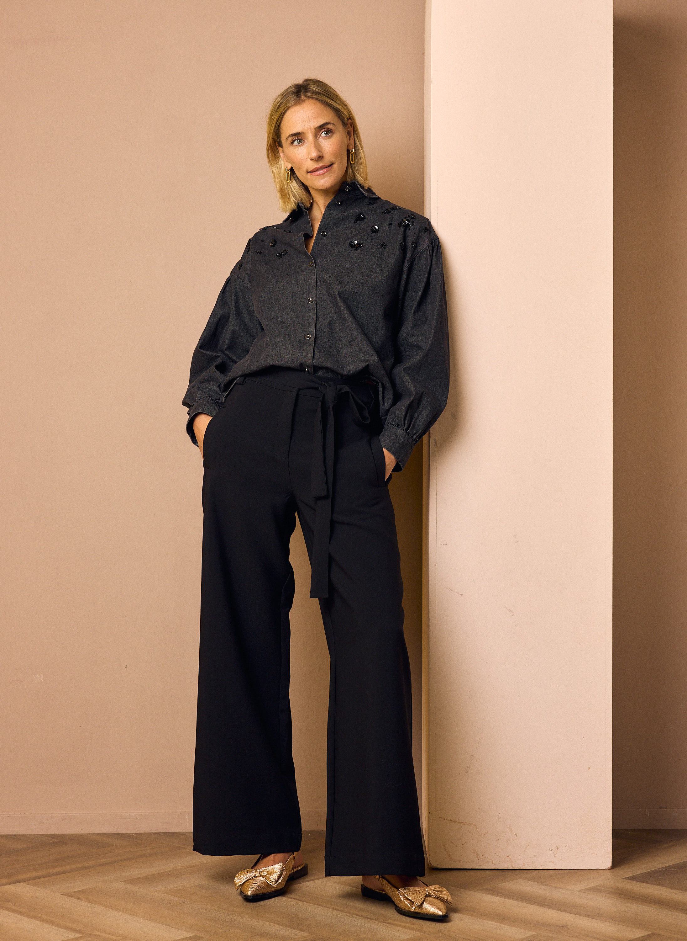 Wide fit broek | Zwart | Norah Dameskleding maat 34 t/m 48