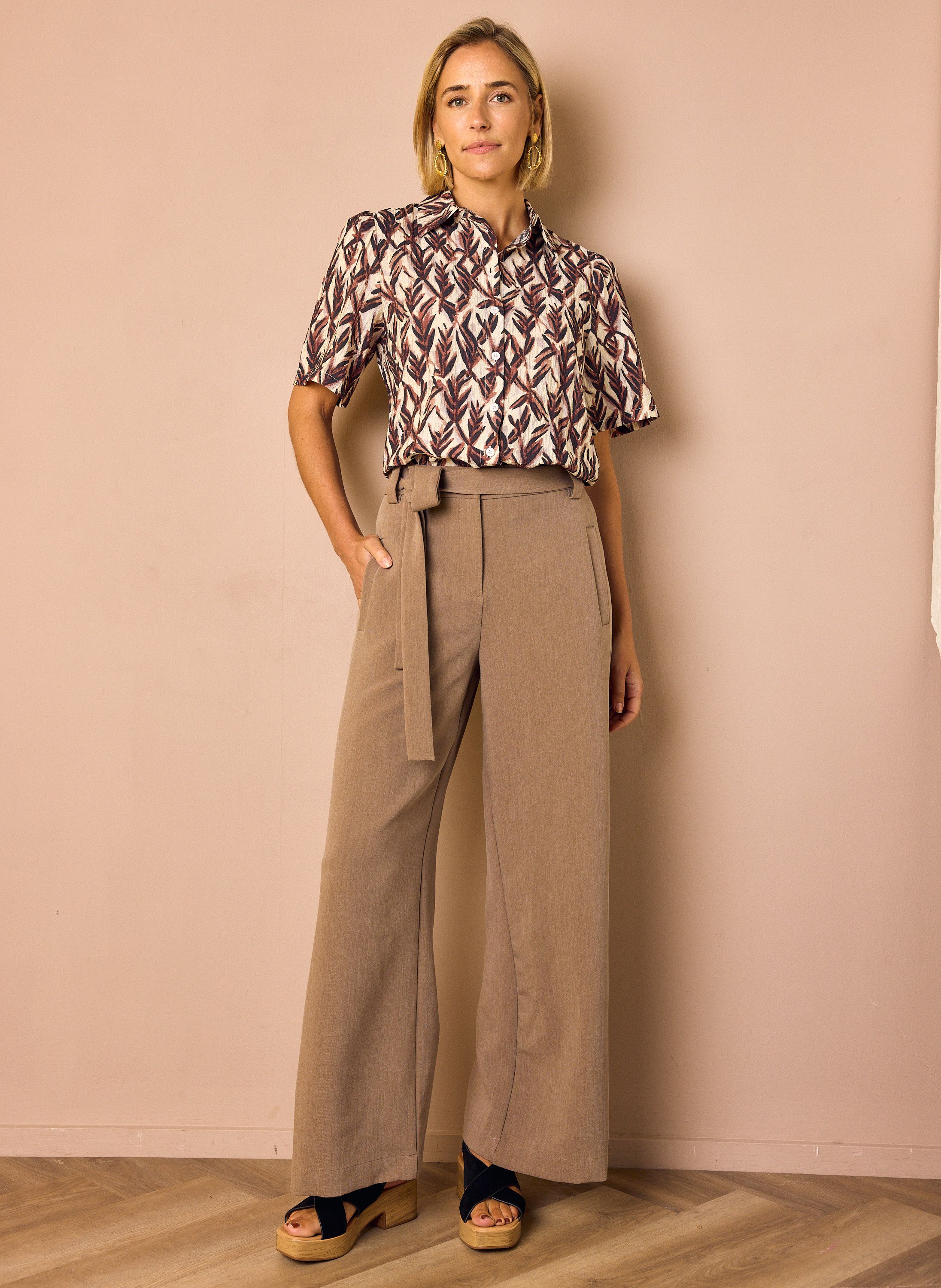 Norah Wide fit broek | Taupe light taupe 217881-211