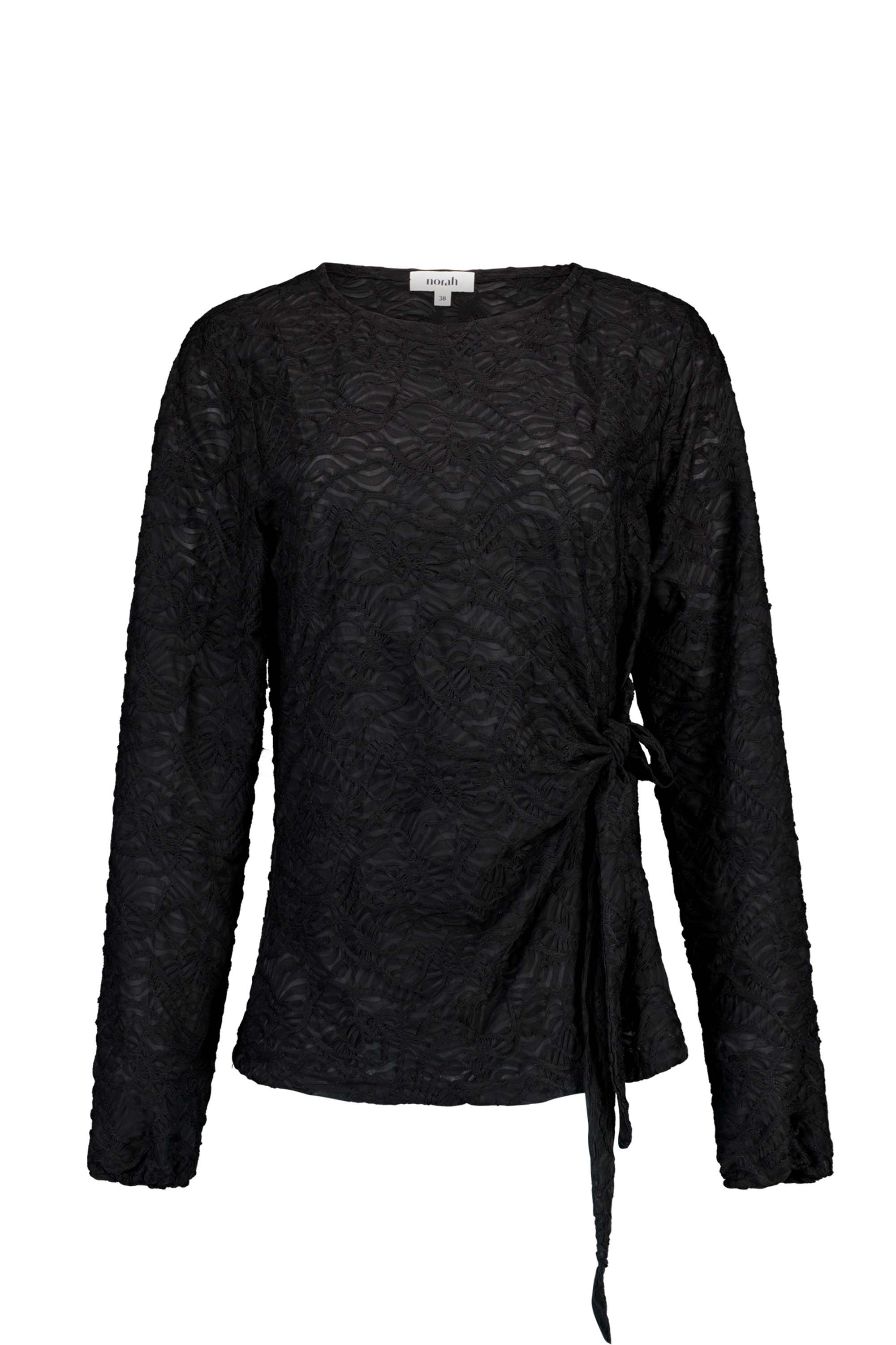 Norah Shirt met structuur en strik black 217884-001-36