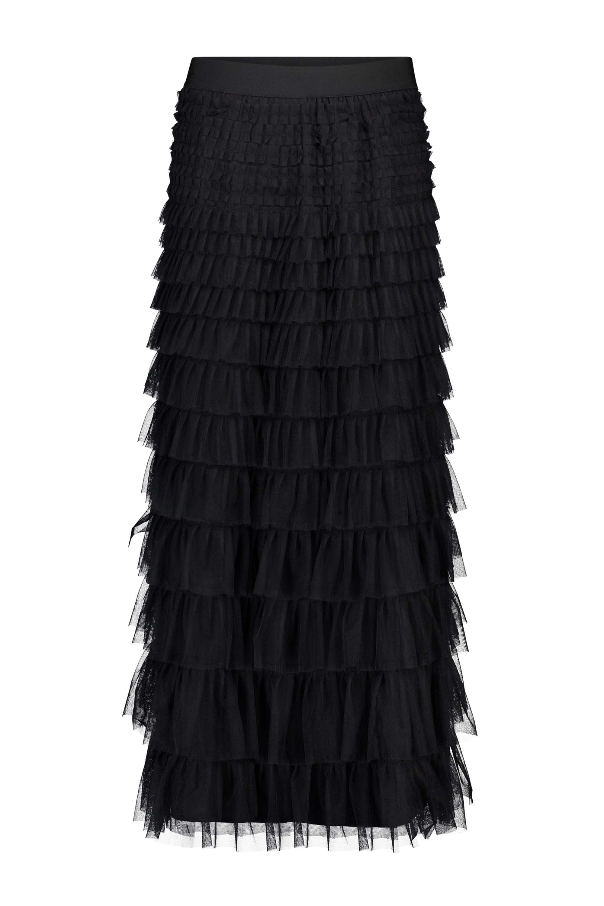 Norah Zwarte maxi tule rok black 217886-001-36