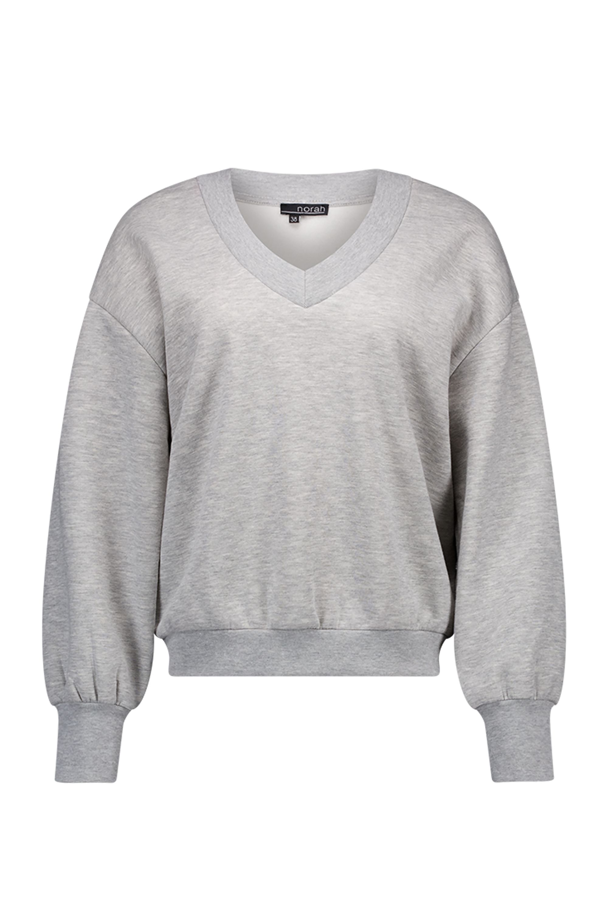 Norah Grijze sweater met V-hals grey melange 217889-050-40