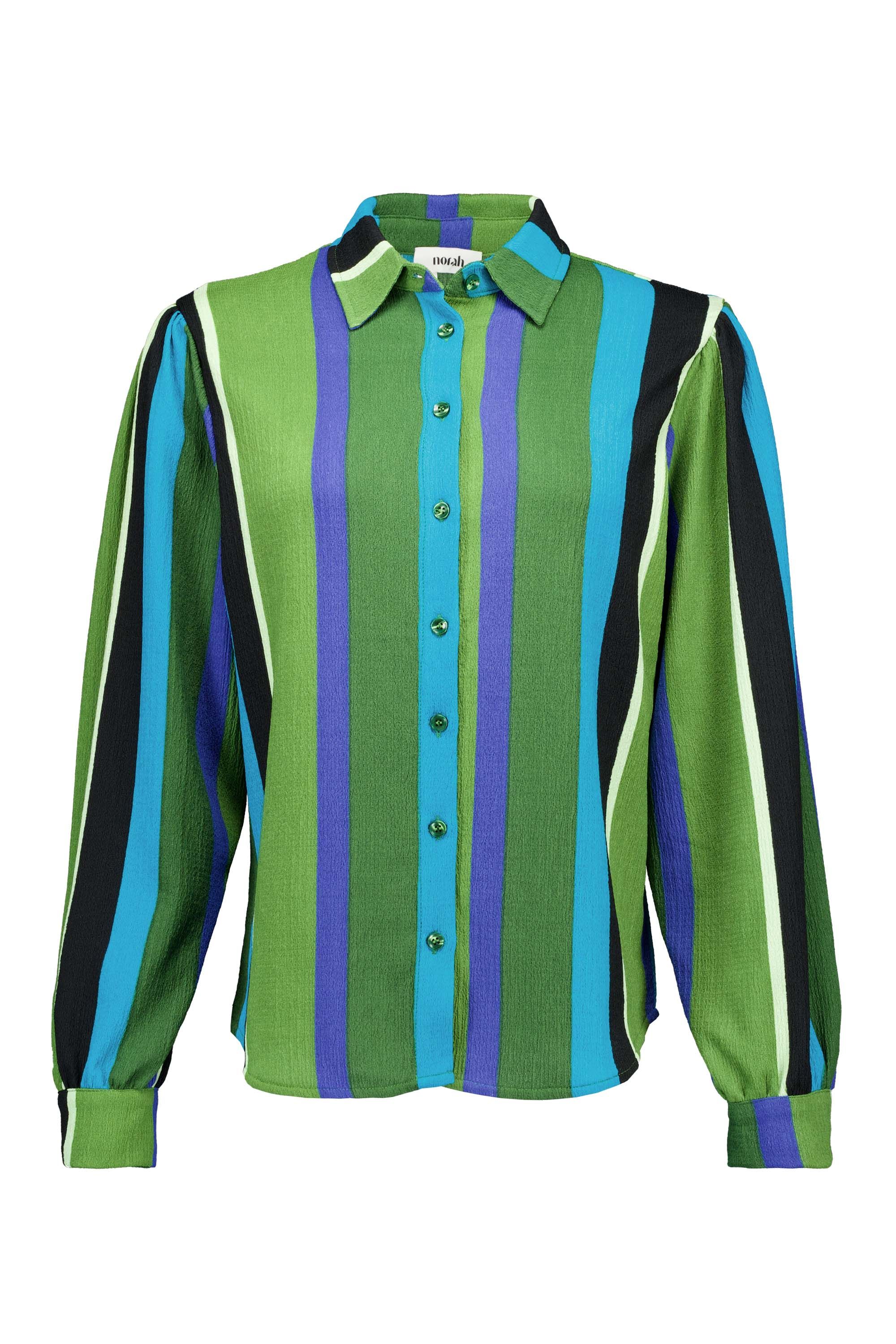 Norah Groen/blauw gestreepte blouse green multicolor 217892-520-44