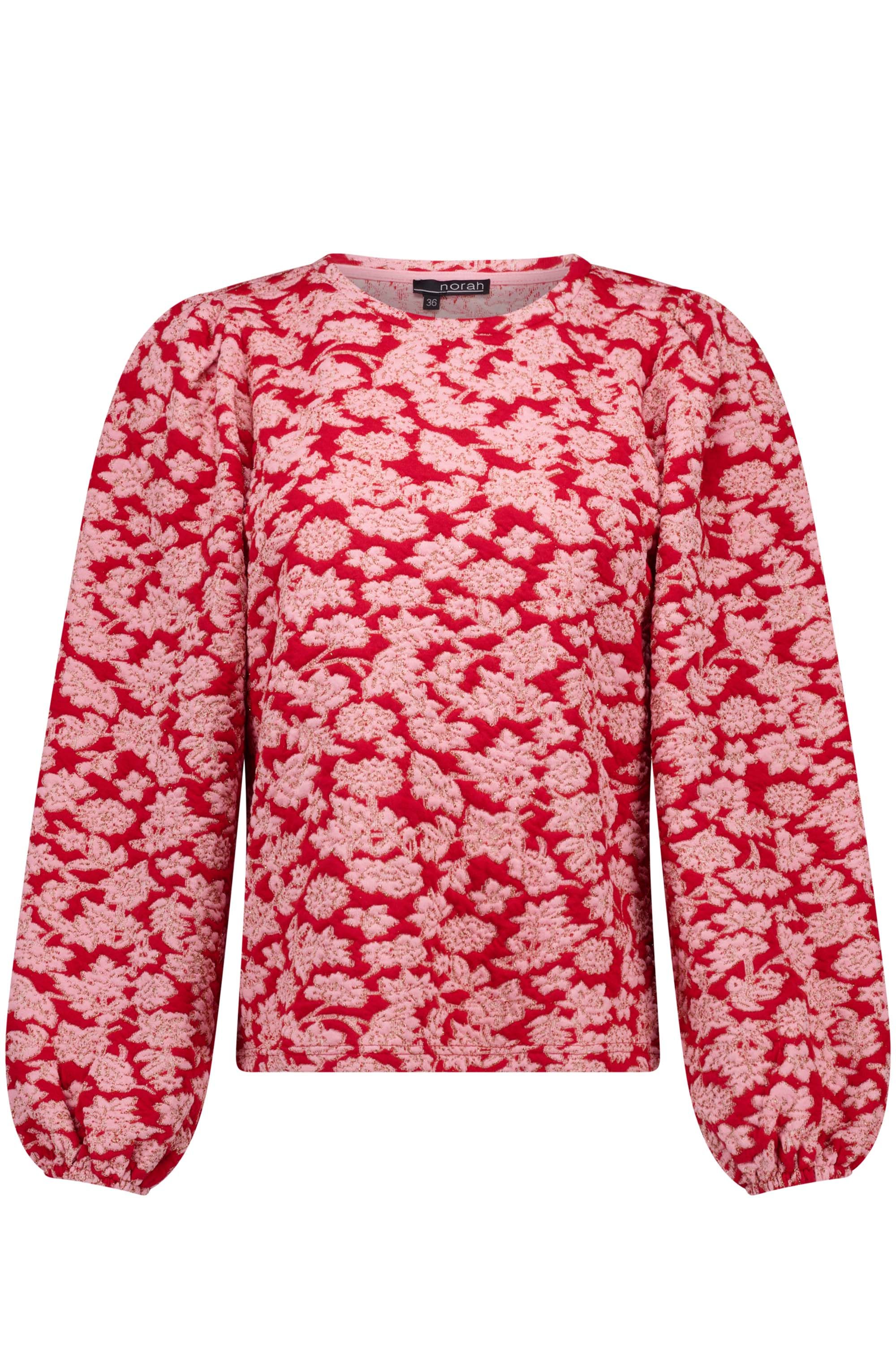 Norah Rode trui met roze bloemen red/pink 217893-639-34