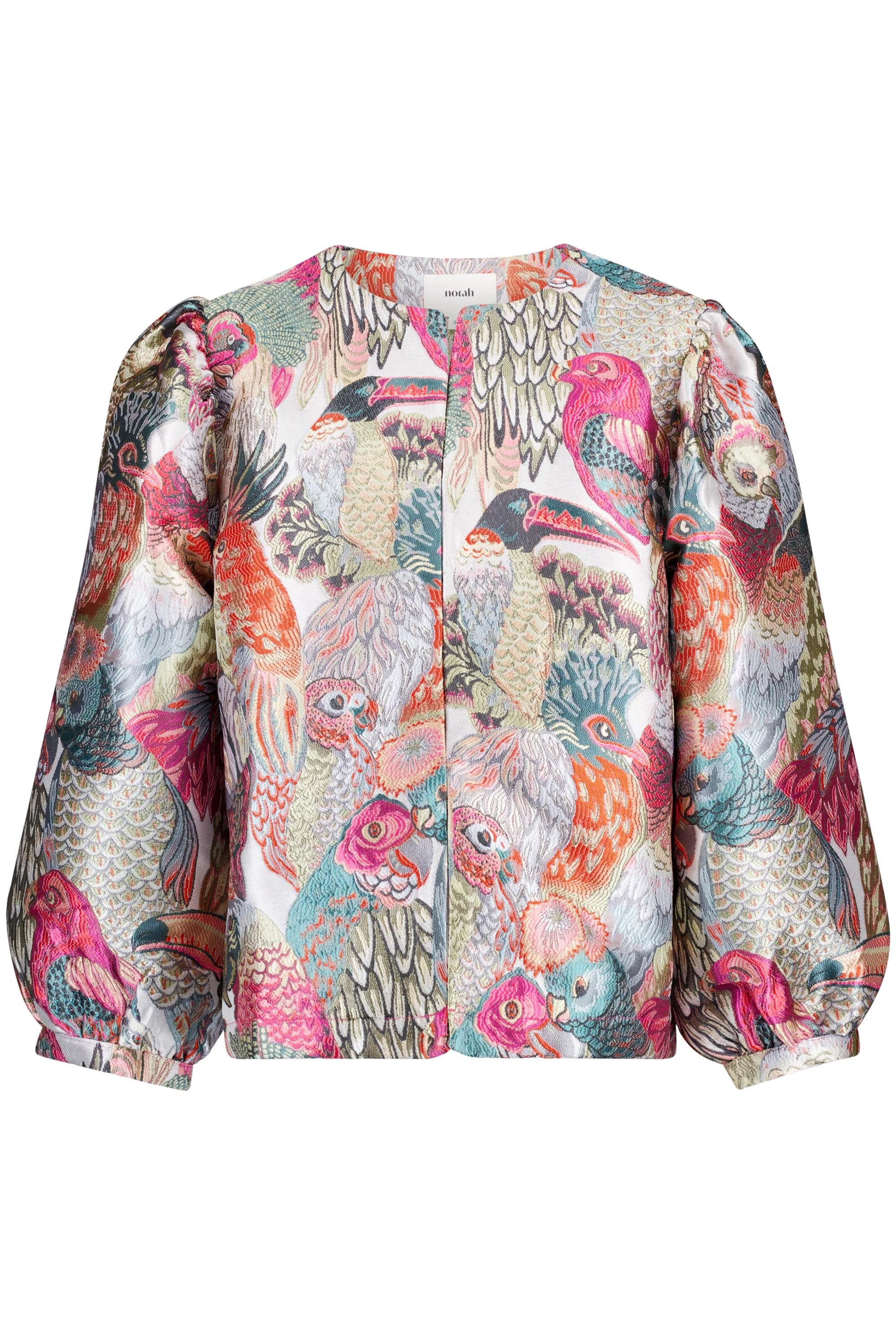 Norah Glanzend jasje met vogelprint pink multicolor 217894-920-34