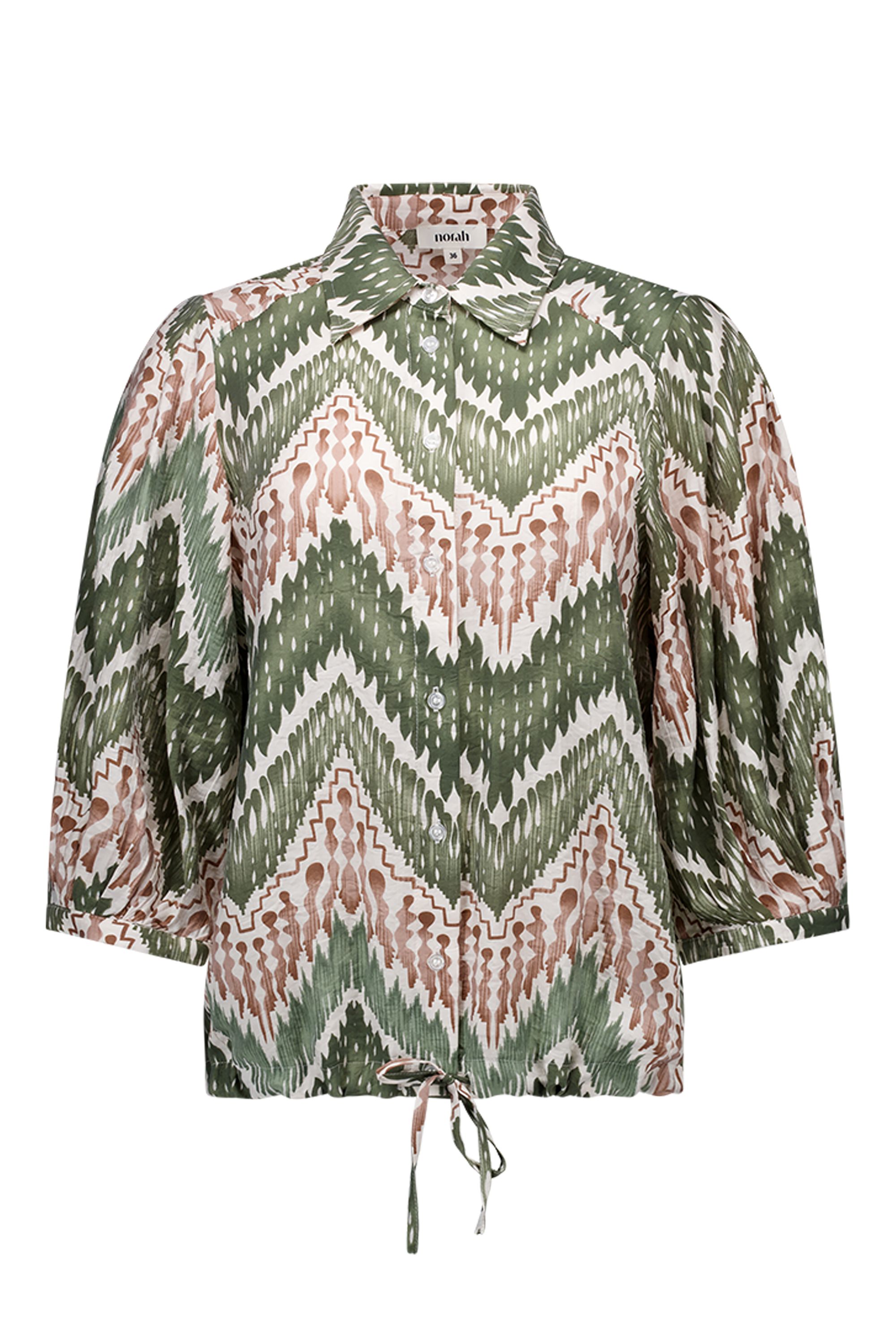 Norah Ecru blouse met grafische print ecru multicolor 217896-122-34