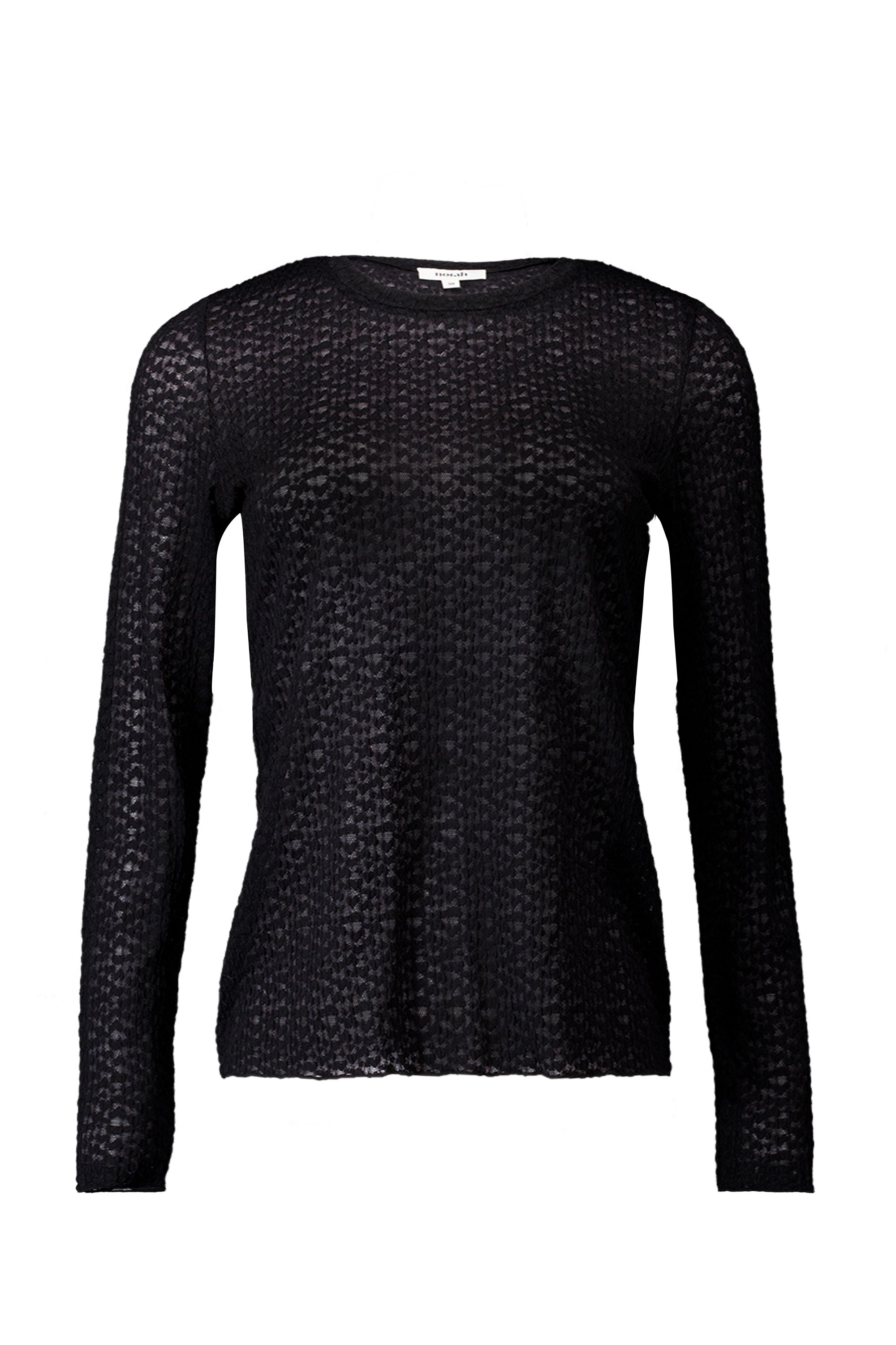 Norah Zwart shirt met structuur black 217898-001-46