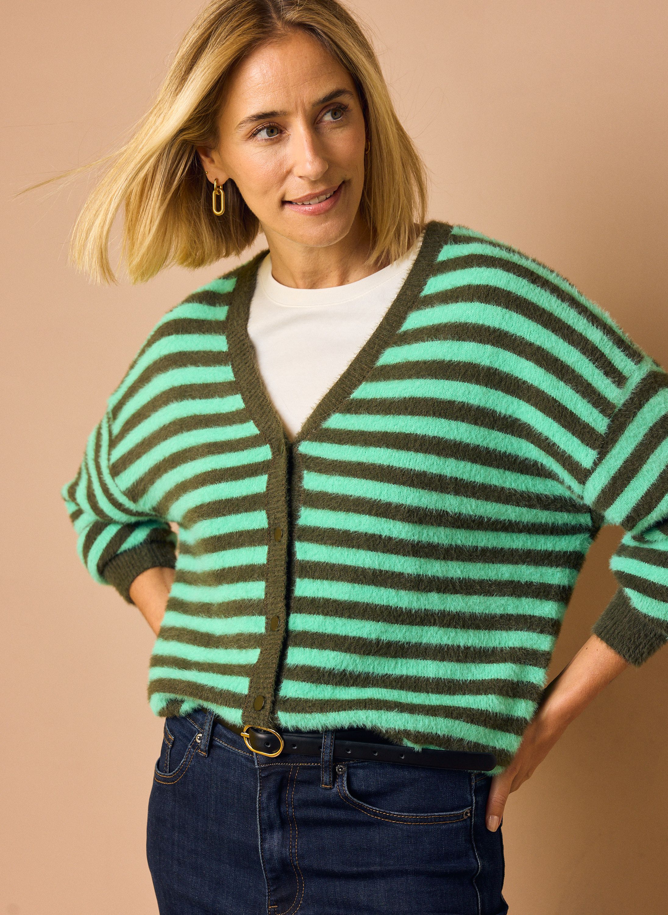 Norah Groen gestreept vest green multicolor 217903-520