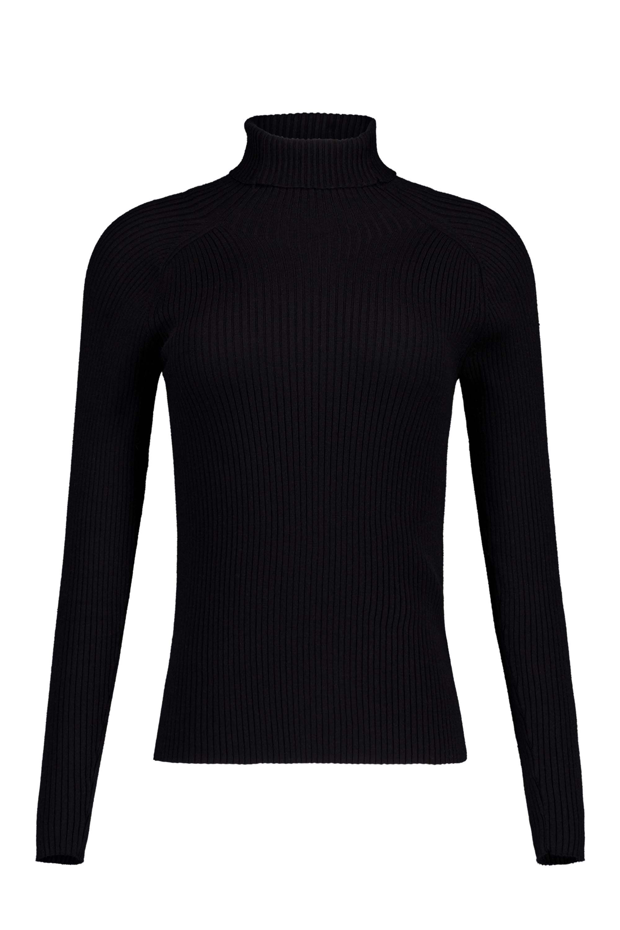 Norah Zwarte geribde top met lange mouwen black 217904-001-34