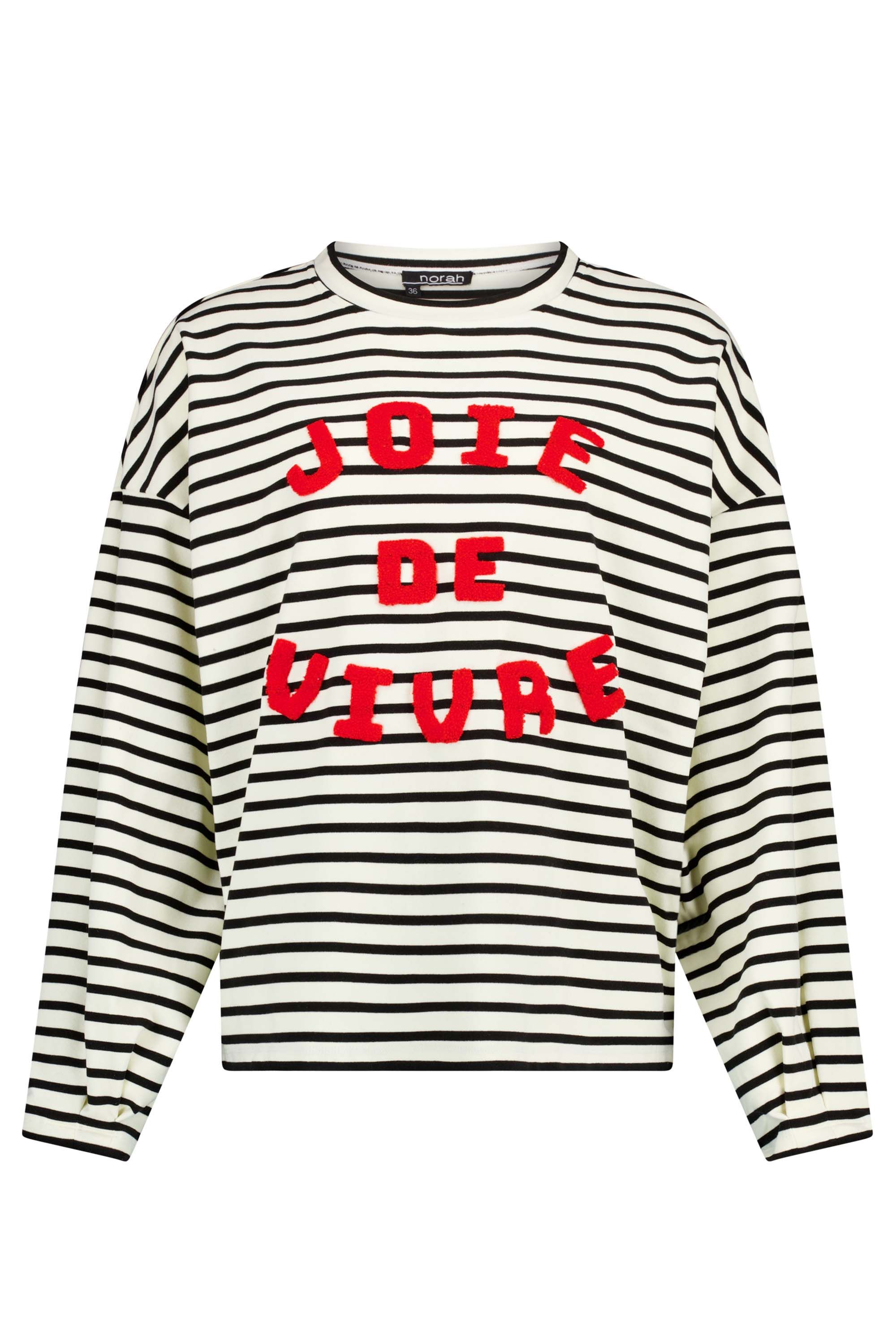 Norah Gestreept shirt joie de vivre black/ecru 217908-041-34