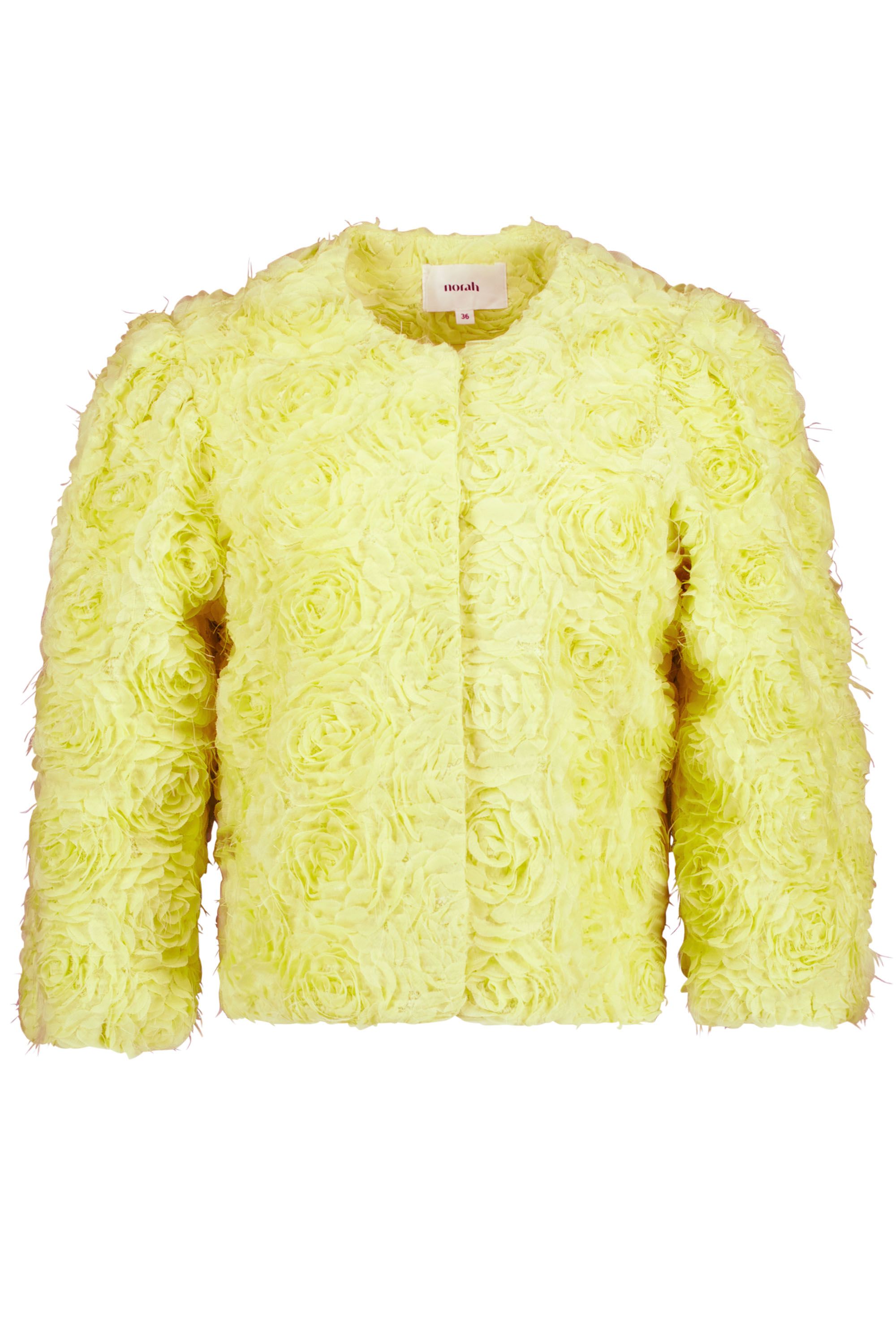 Norah Geel jasje met bloemen lime 217913-506-48