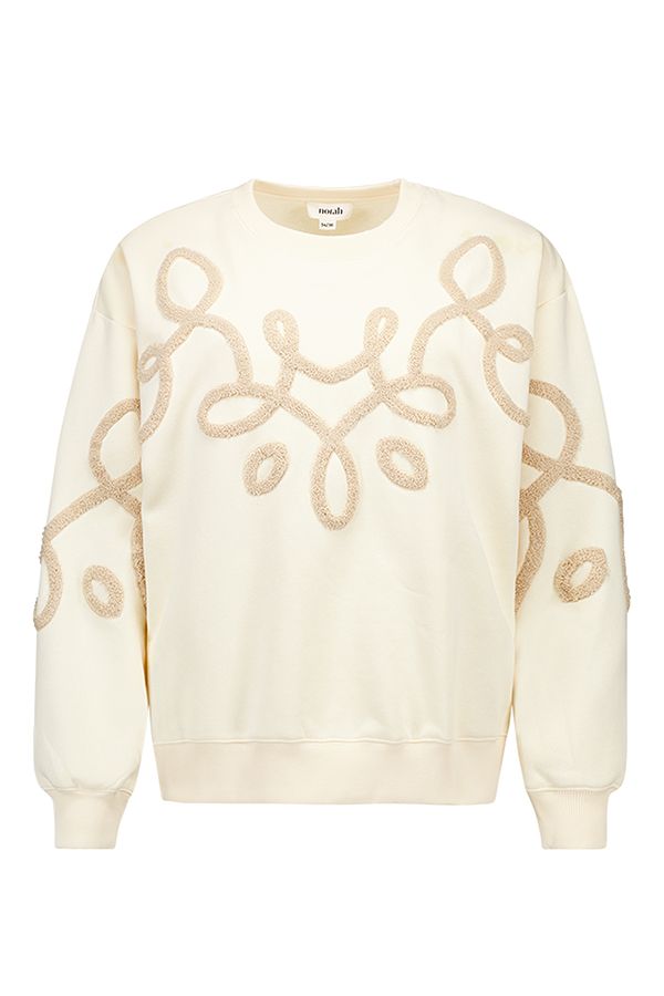 Norah Ecru sweater met geborduurde print ecru 217917-102-38-40
