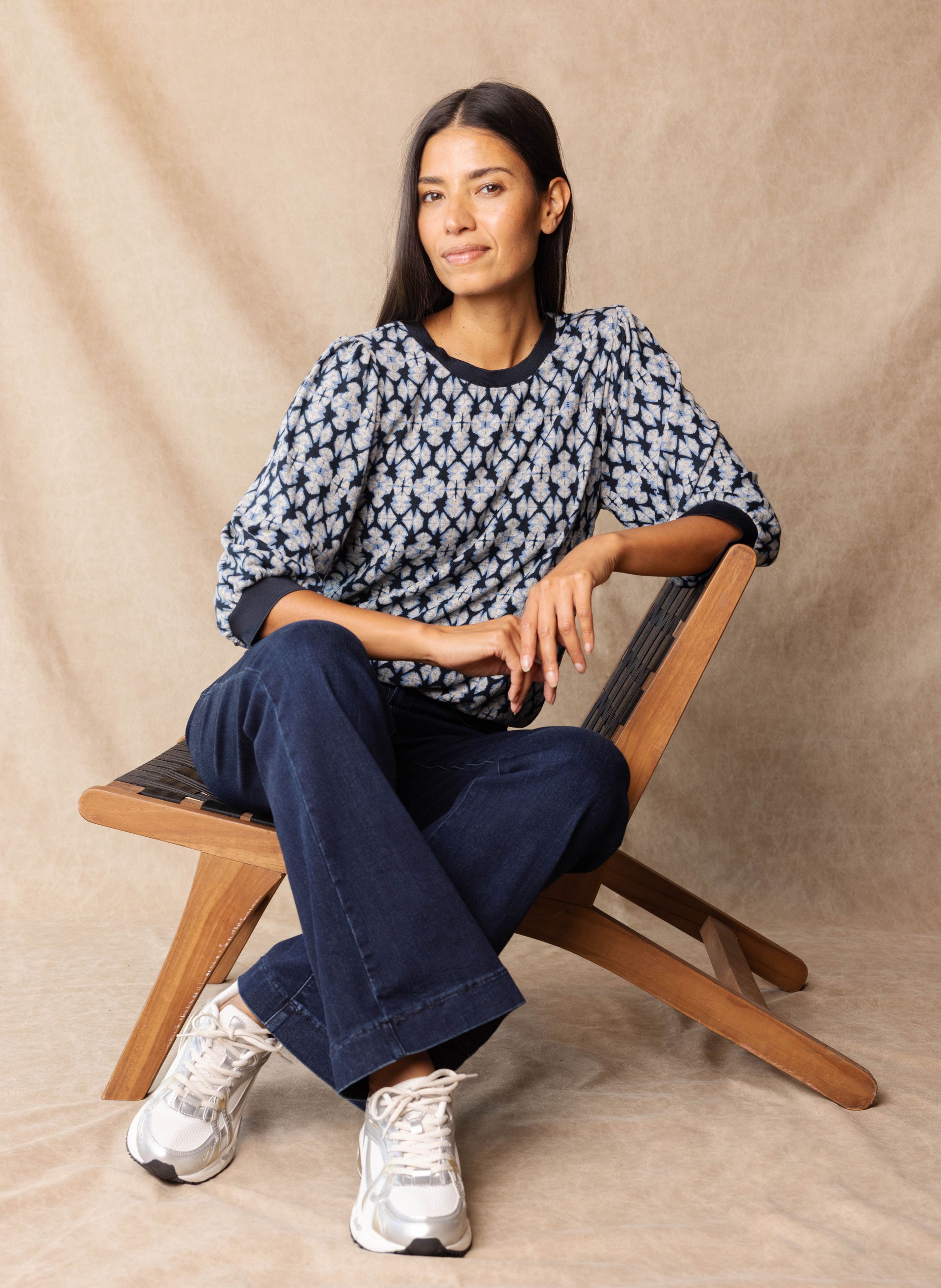 Norah Meerkleurig shirt met grafische print multicolor 217919-002-34