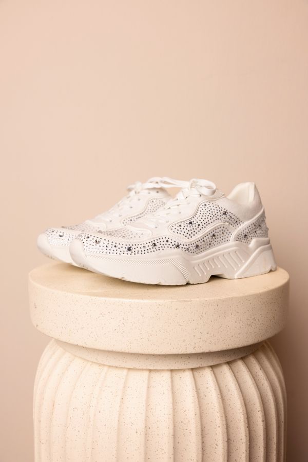 Norah Witte sneaker met zilverkleurige steentjes white 217927-100-42