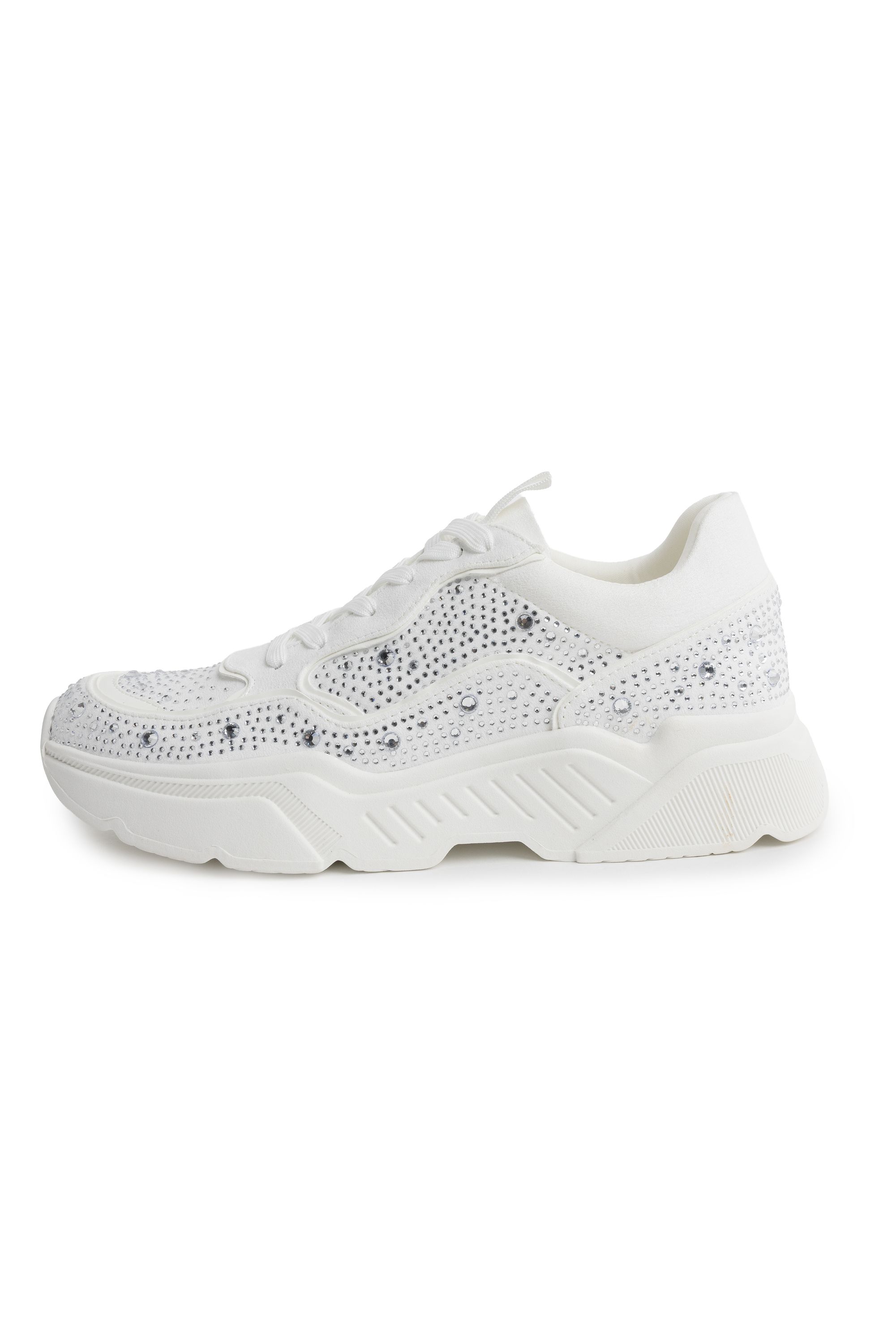 Norah Witte sneaker met zilverkleurige steentjes white 217927-100-42