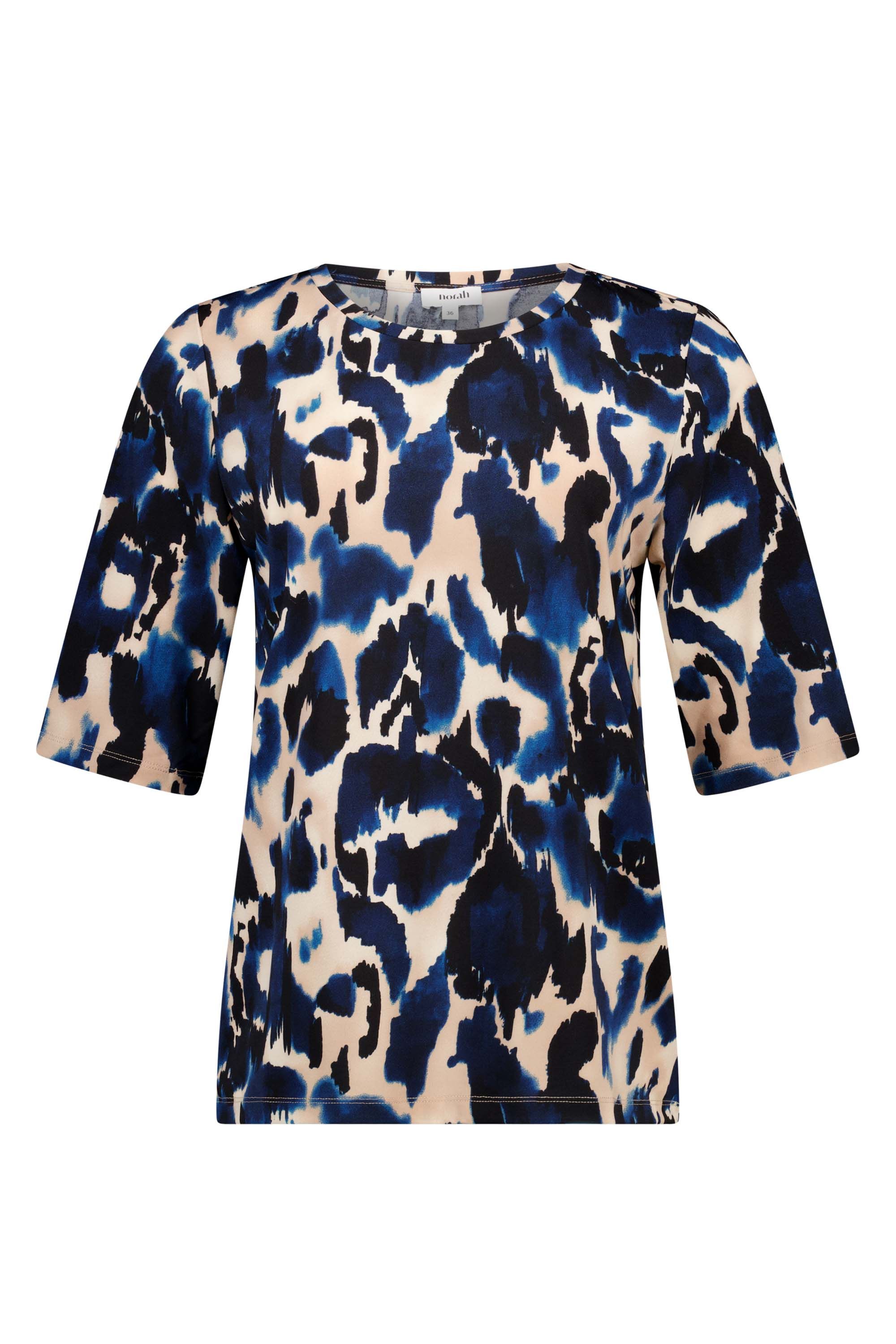 Norah Blauw shirt met dierenprintdessin blue multicolor 217936-420-34