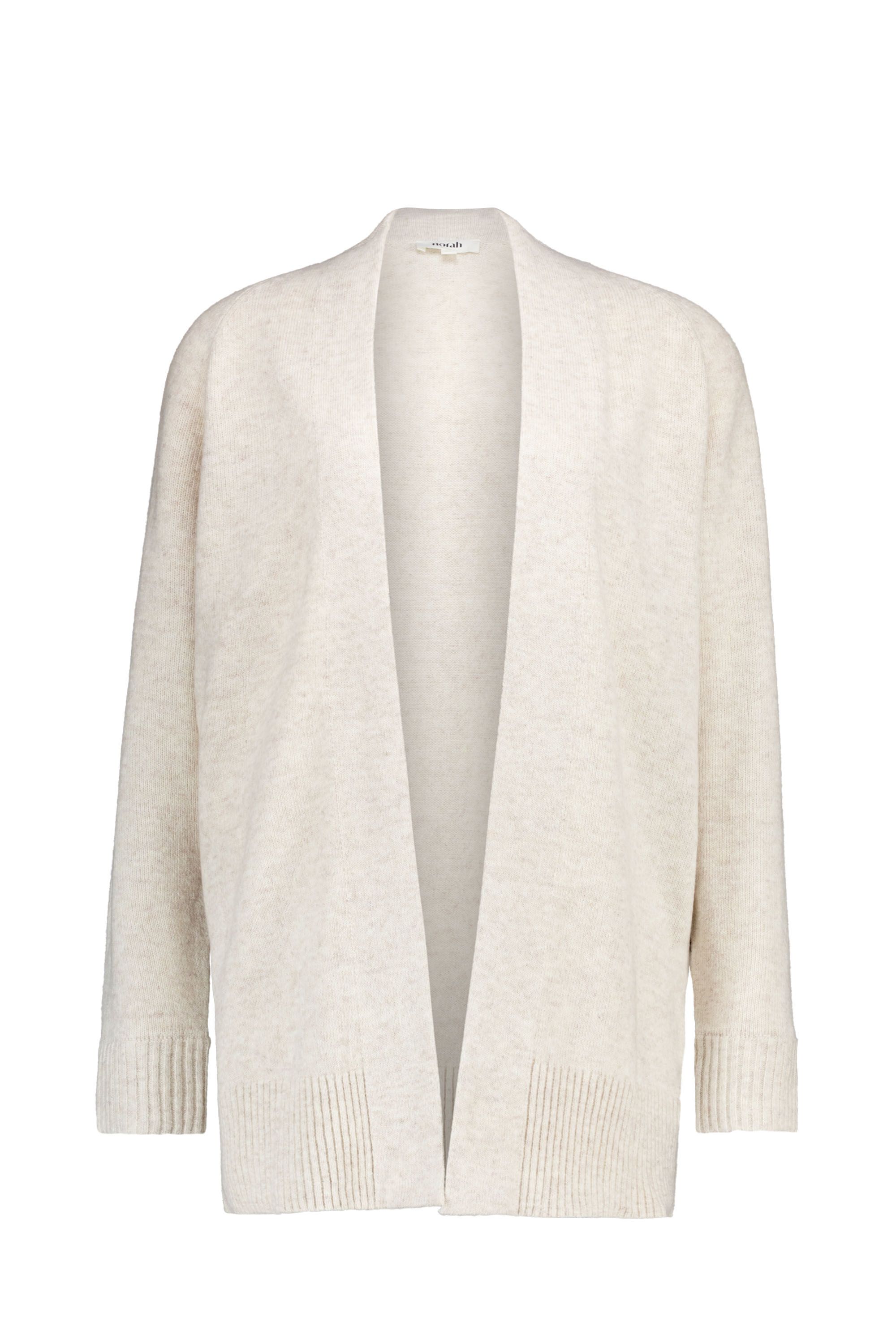 Norah Zandkleurig gebreid lang vest sand melange 217937-151