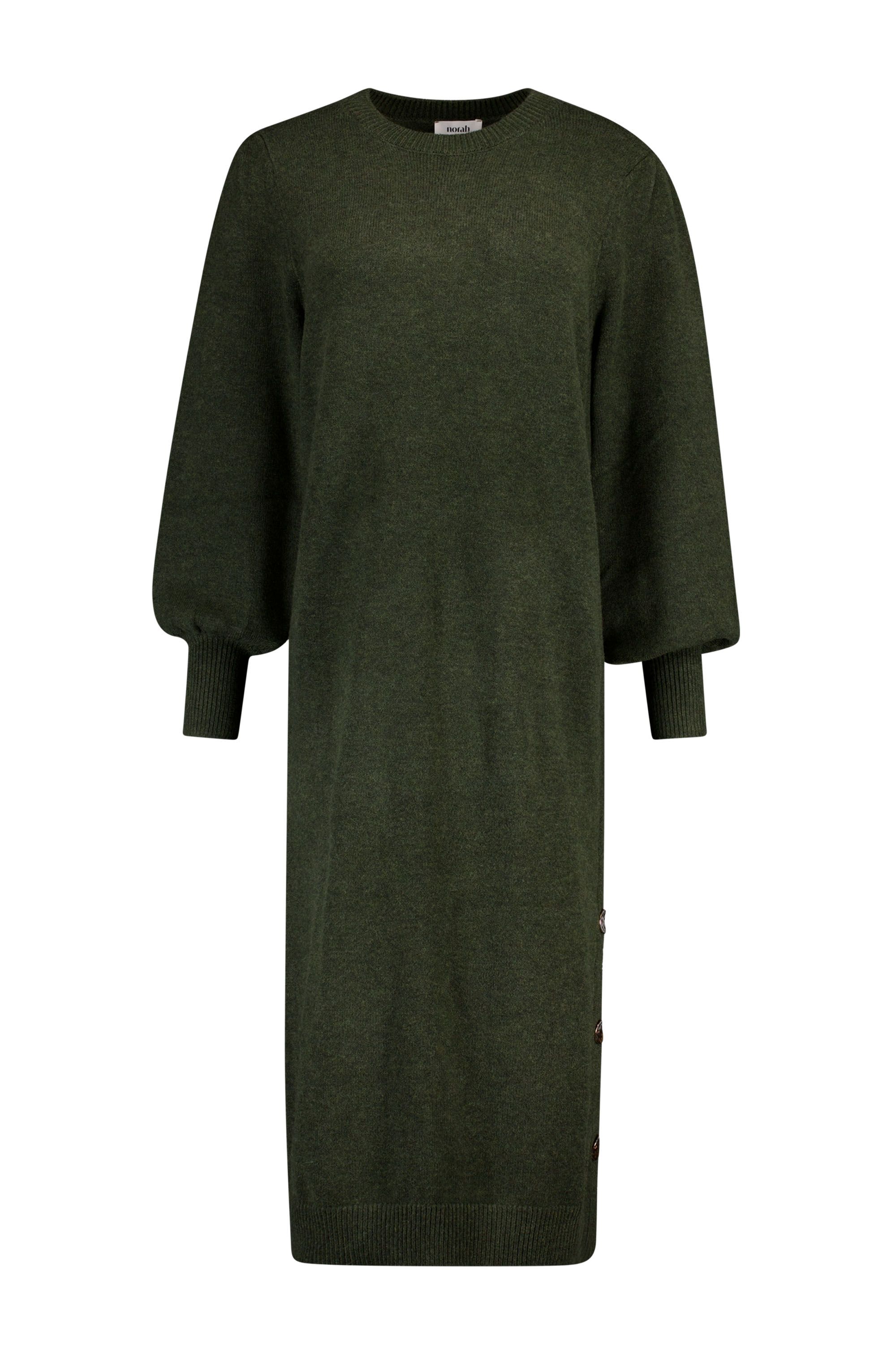 Norah Groene gebreide midi jurk dark army 217948-580