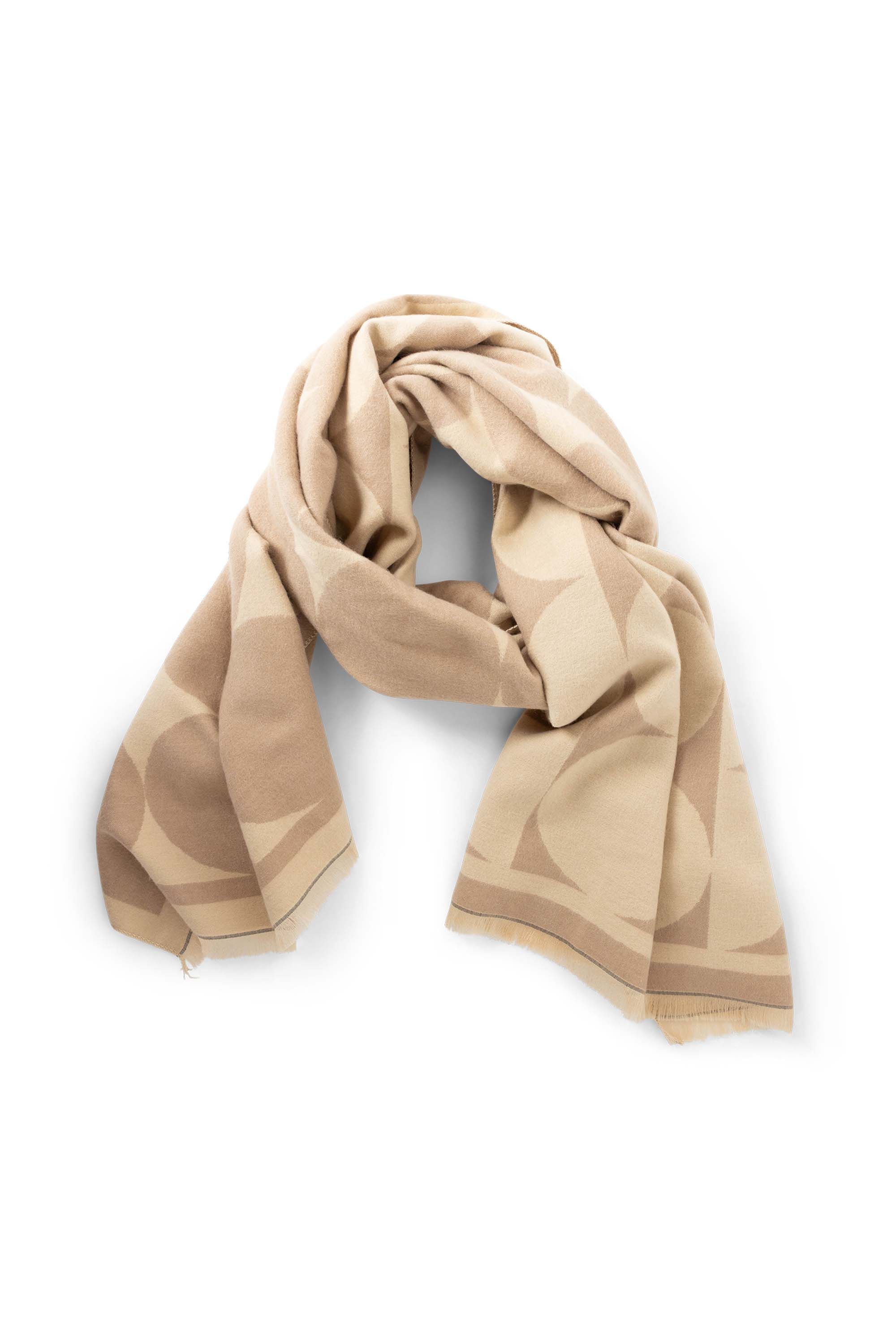 Norah Zandkleurige gebreide sjaal met grafisch patroon sand multicolor 217951-121-ONE