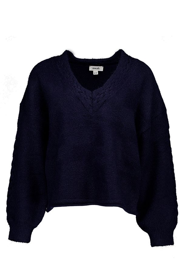 Norah Donkerblauwe trui met gevlochten detail navy 217960-492-38-40