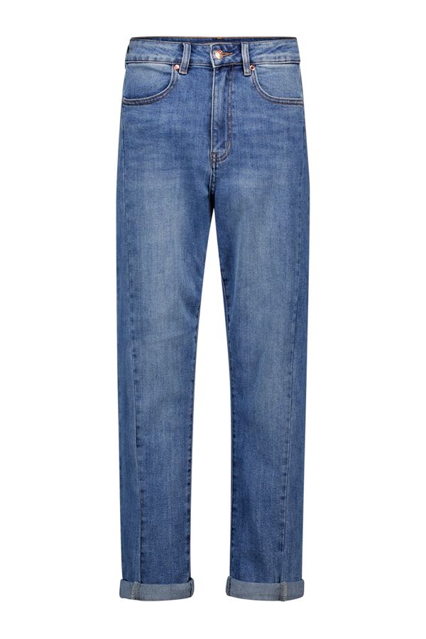 Norah Boyfriend fit jeans | Blauw | Cropped mid denim 217969-479-40