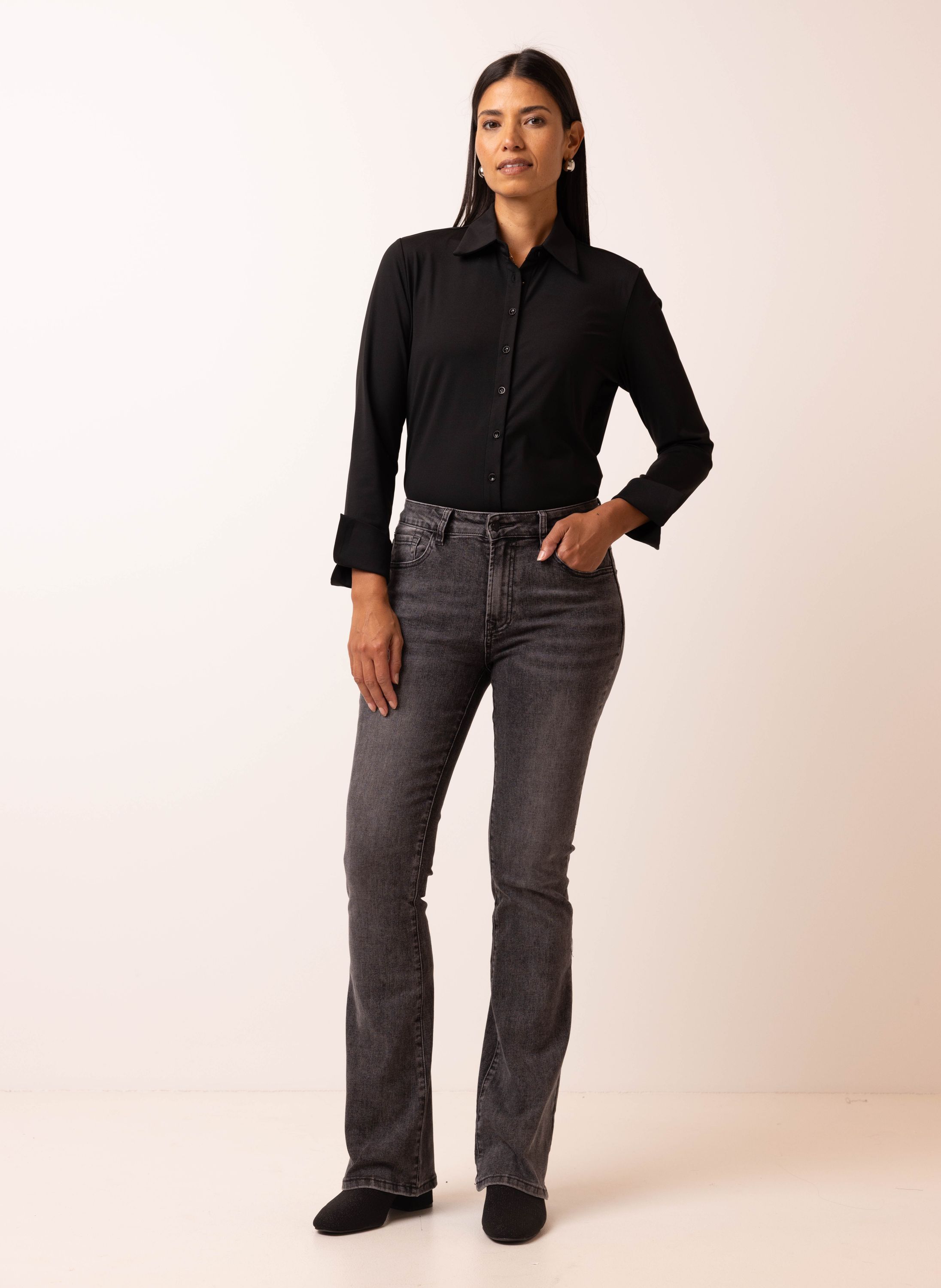 Norah Flora jeans | Flared | Grijs | L34 grey denim 217972-046-34
