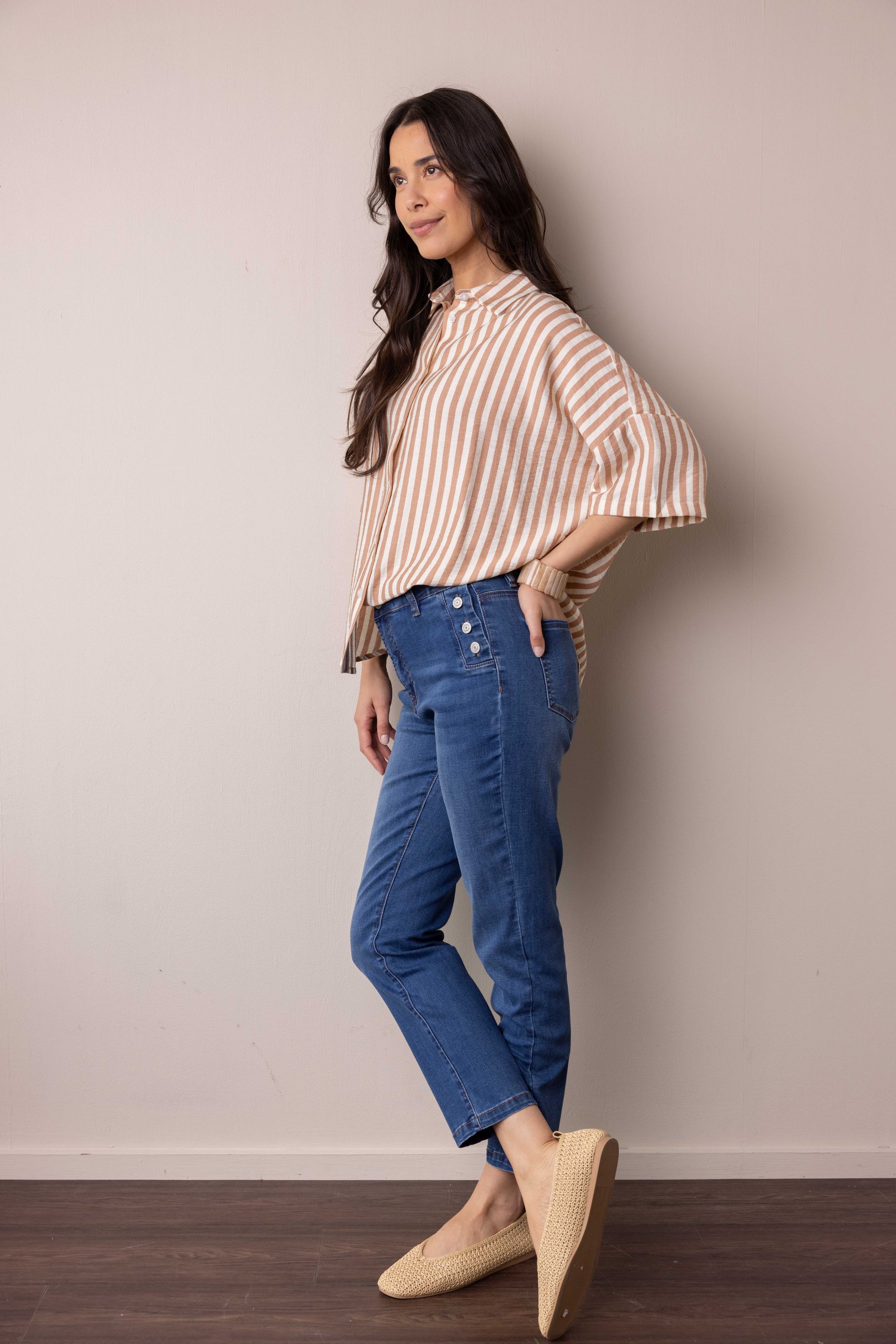 Norah Slim jeans | Blauw | Cropped mid denim 217978-479-38