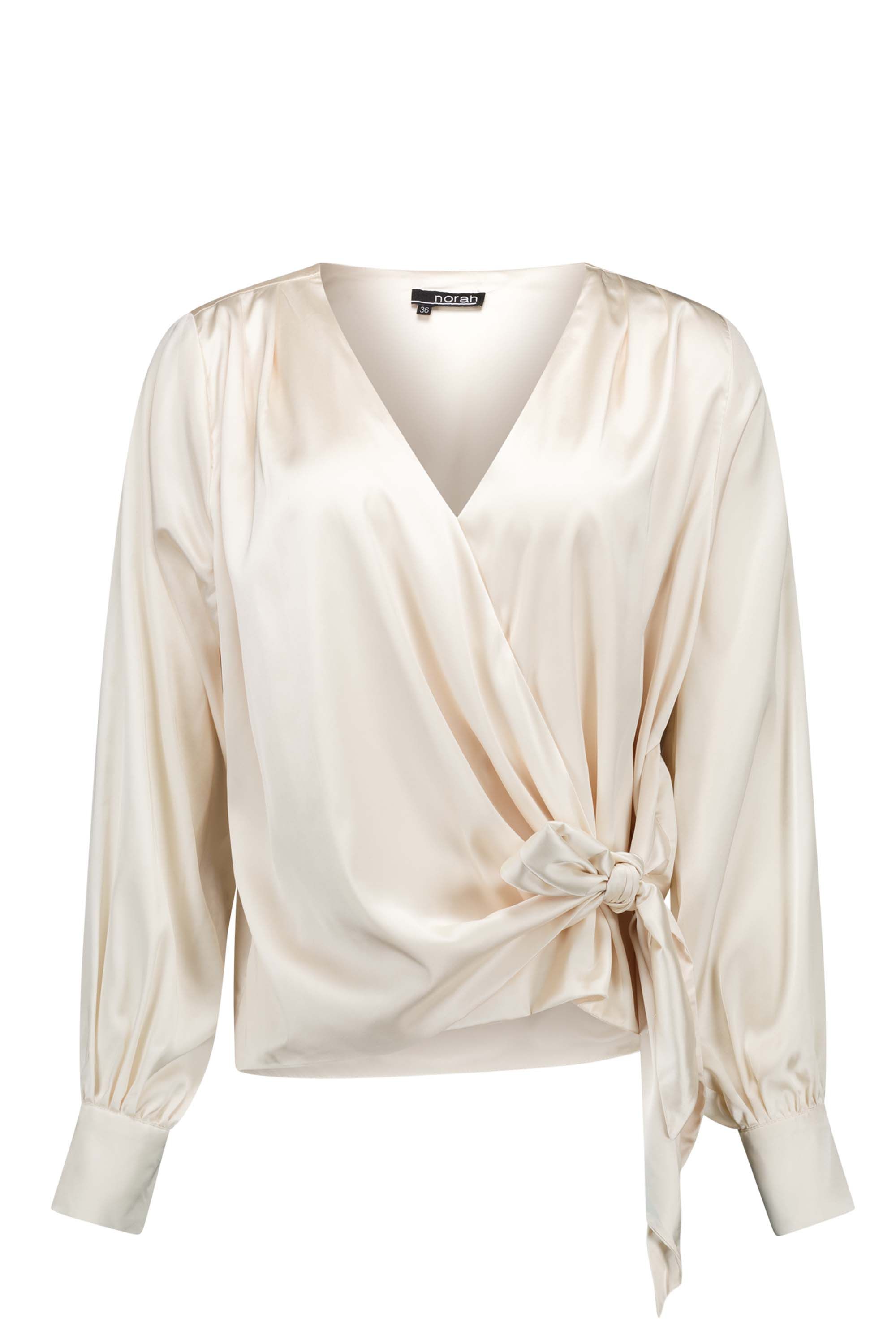 Norah Champagnekleurige blouse met overslag champagne 217981-103-34