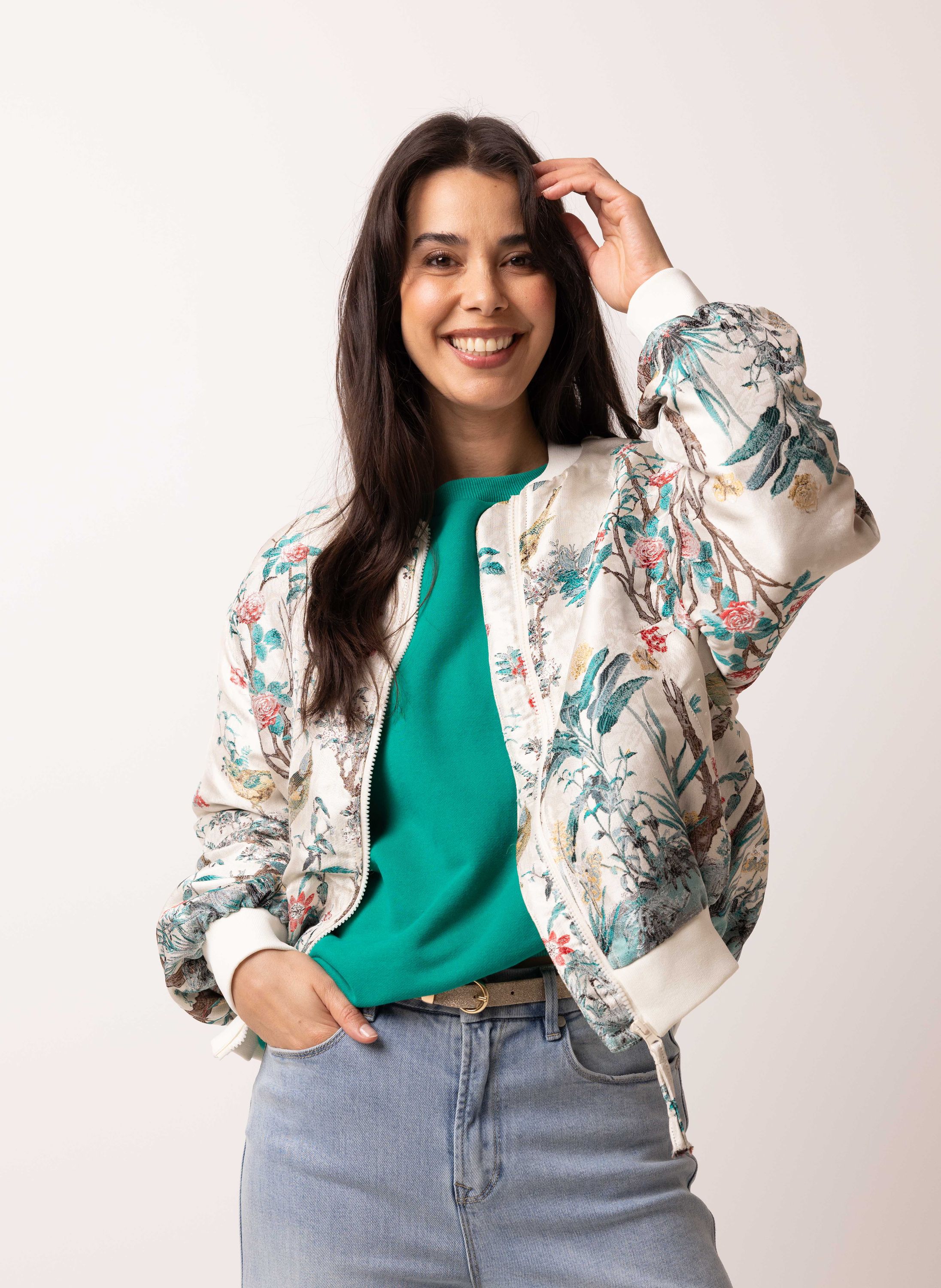 Norah Bomberjas met botanische print multicolor 217982-002-34