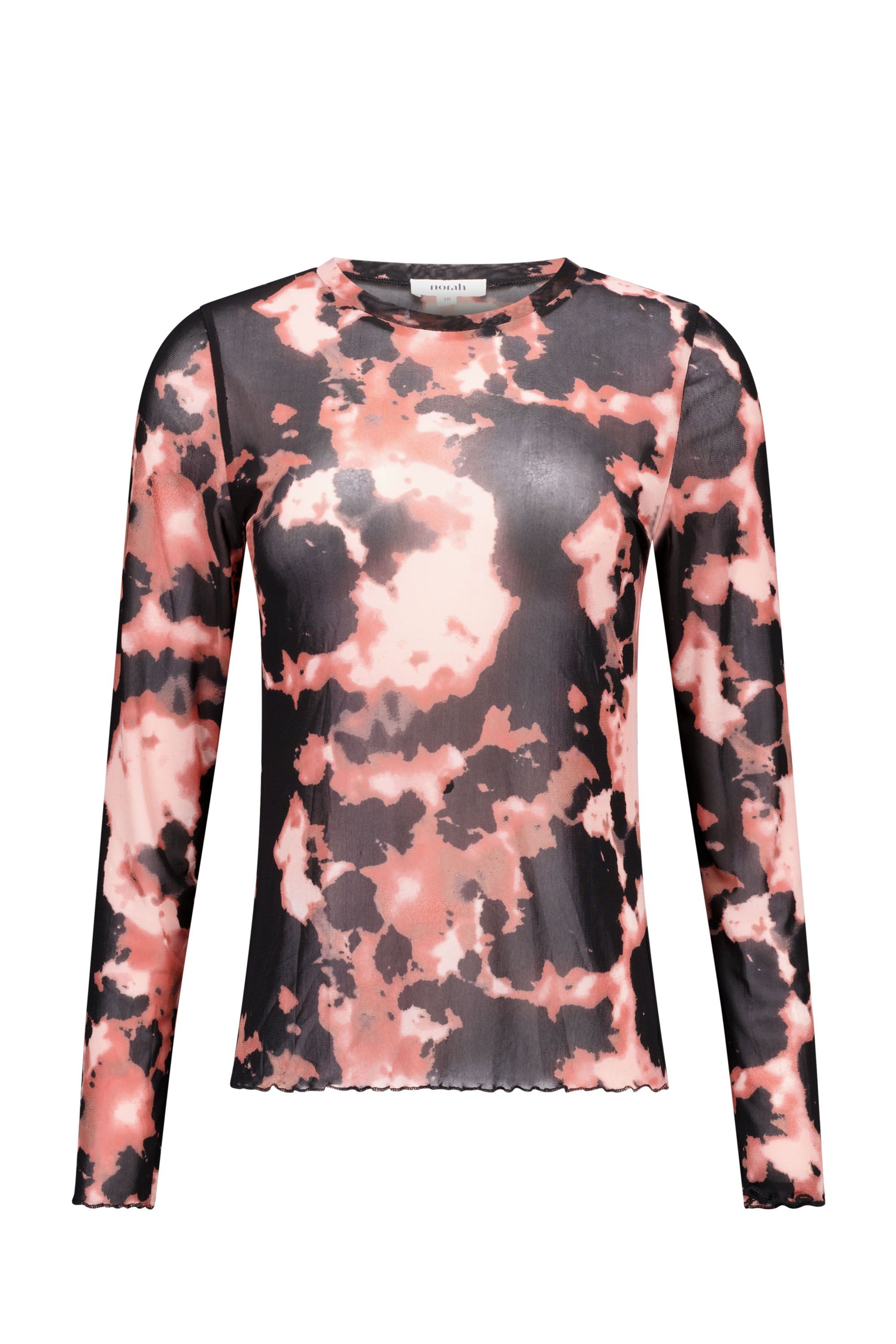 Norah Zwart/roze mesh shirt met tie-dye effect rose multicolor 217984-910-44