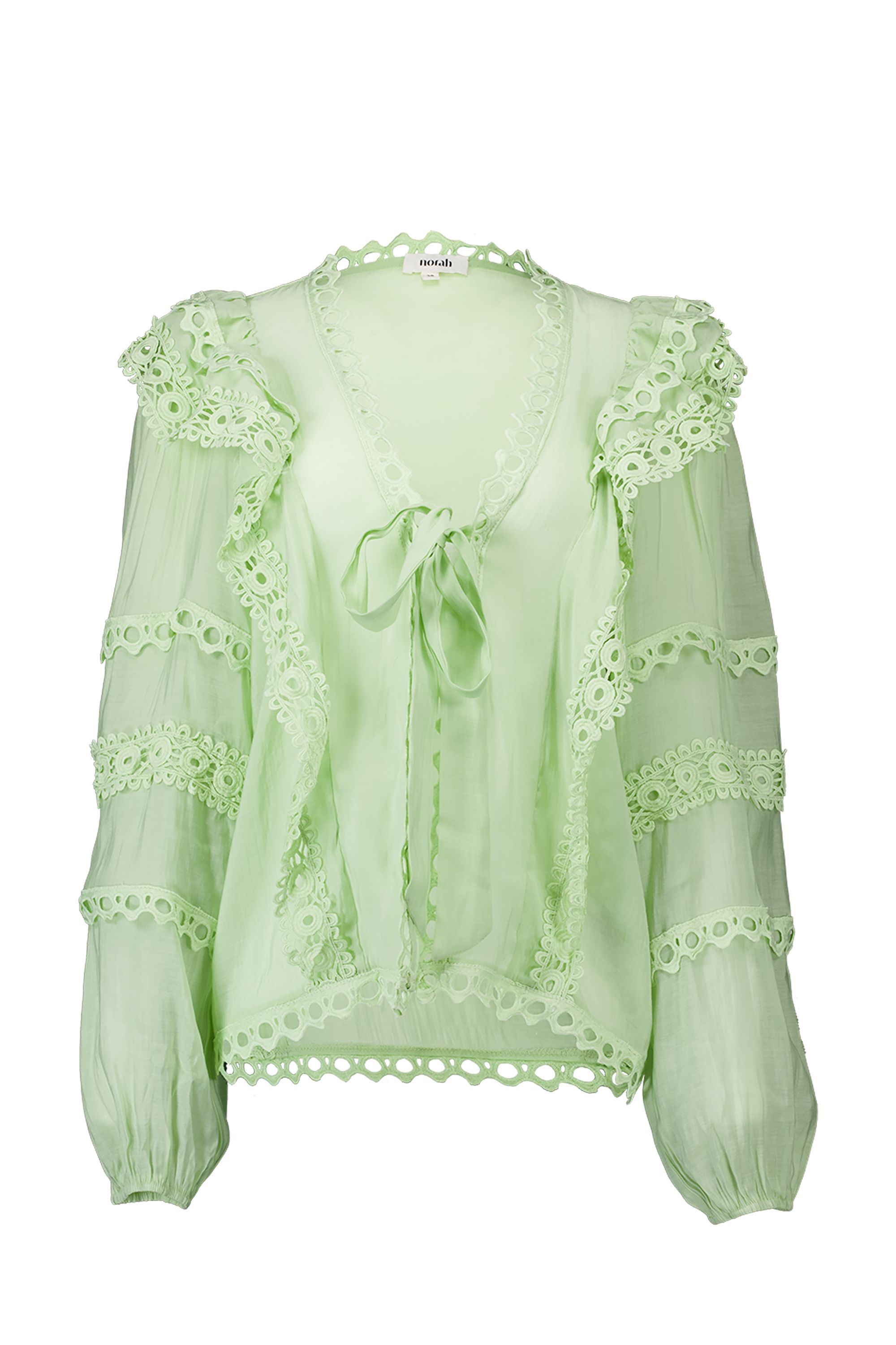 Norah Groene broderie blouse light green 217996-515-34