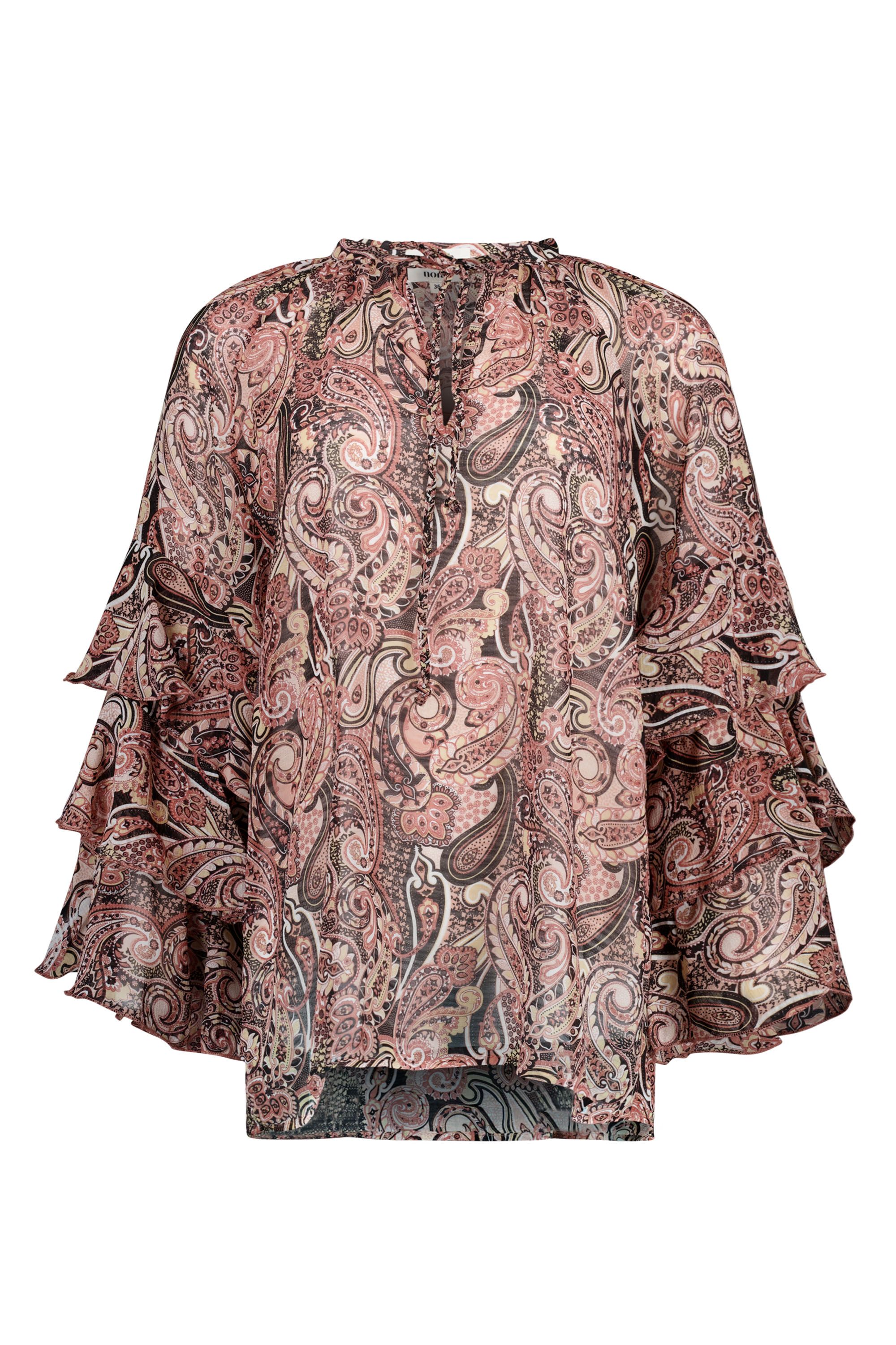 Norah Lange roze blouse met paisleydessin pink multicolor 218010-920-48