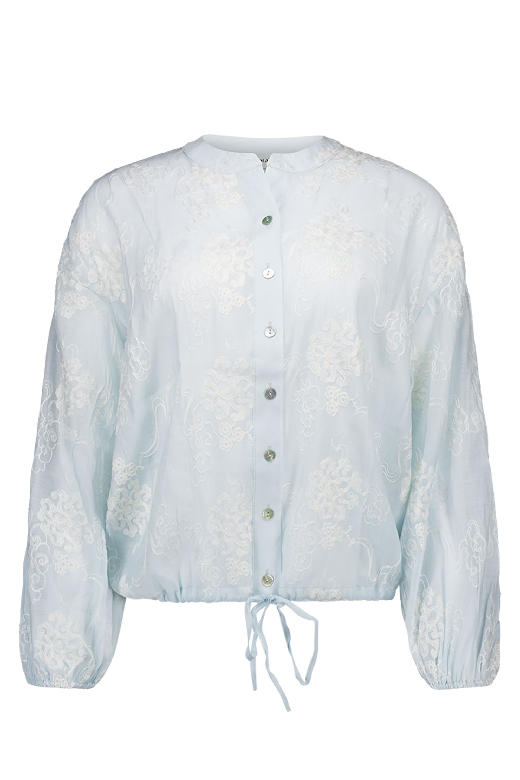 Norah Lichtblauwe blouse met borduursels light blue 218012-401-44