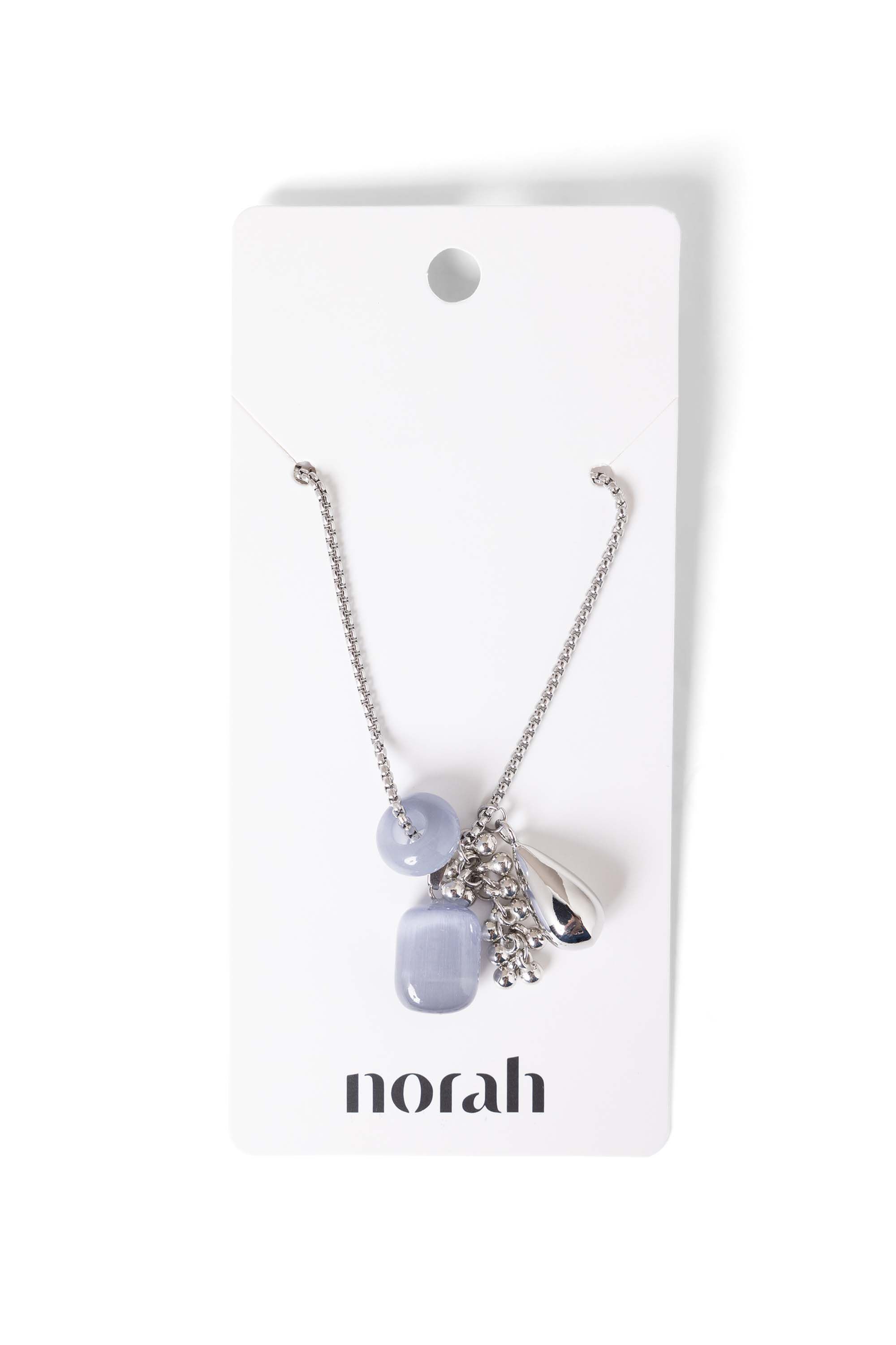 Norah Zilverkleurige ketting met paarse stenen silver multicolor 218013-093-ONE