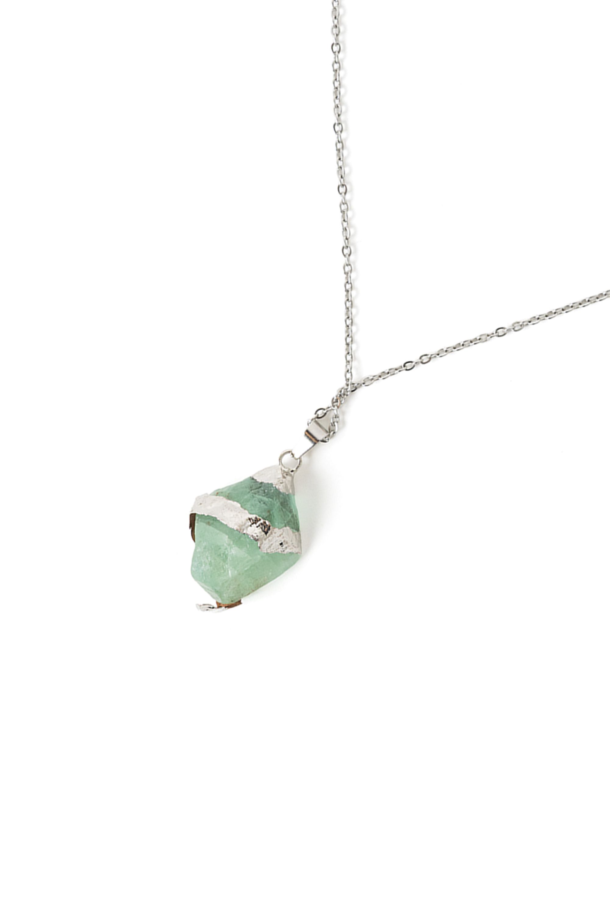 Norah Goudkleurige ketting met groene steen silver multicolor 218020-093-ONE