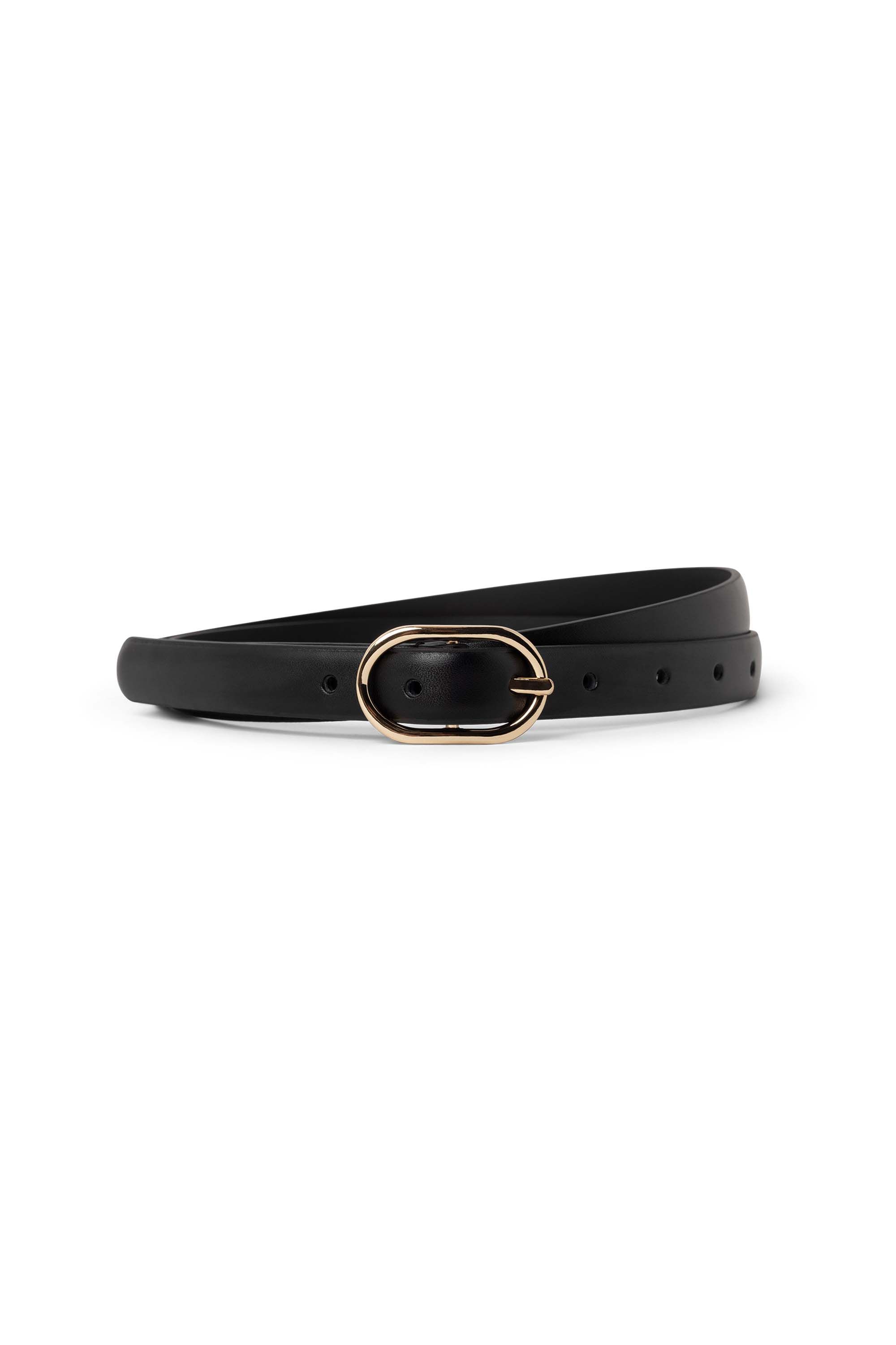 Norah Zwarte riem met goudkleurige gesp black/gold 218028-044-XL