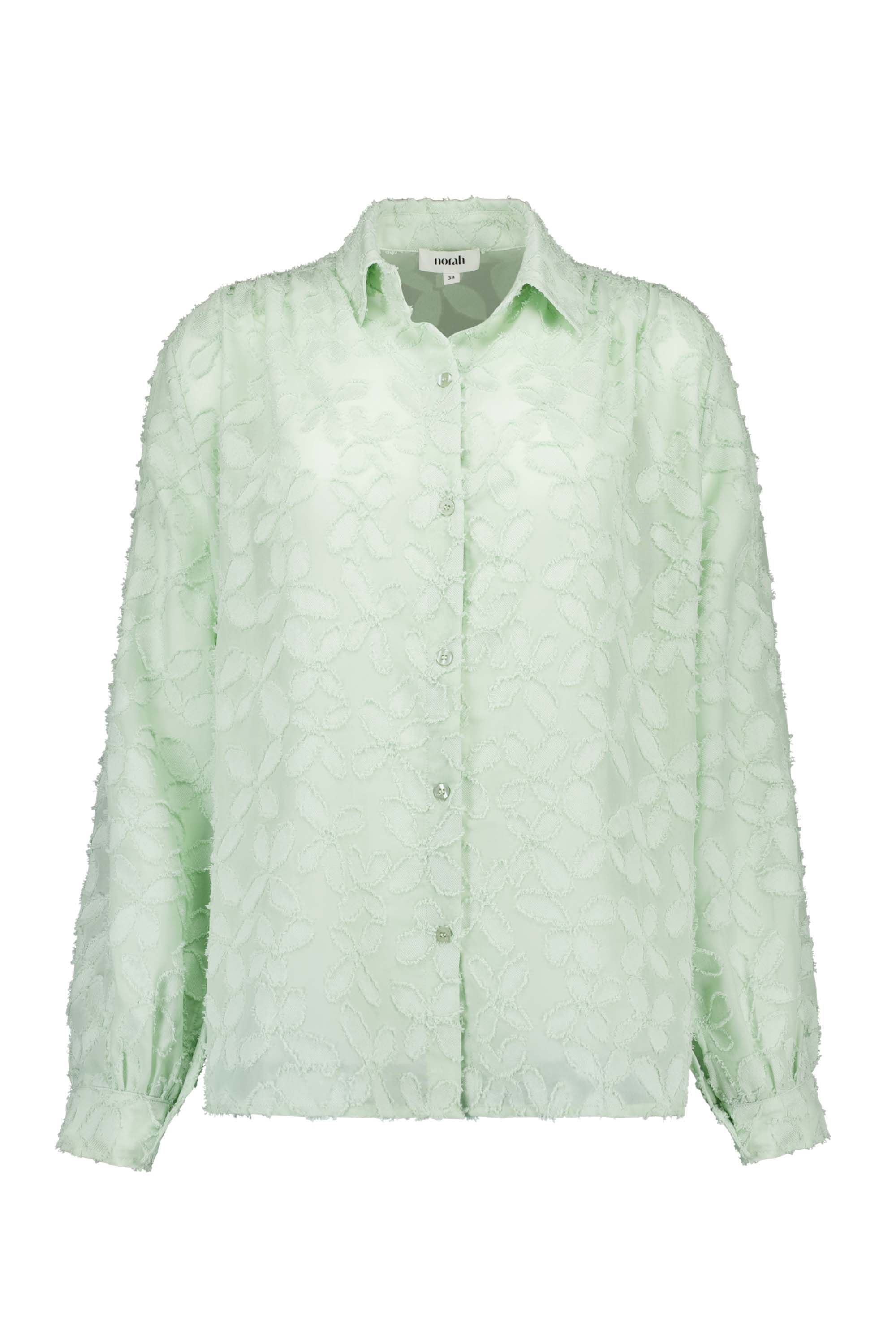 Norah Mintkleurige blouse met bloemen lime 218039-506-46
