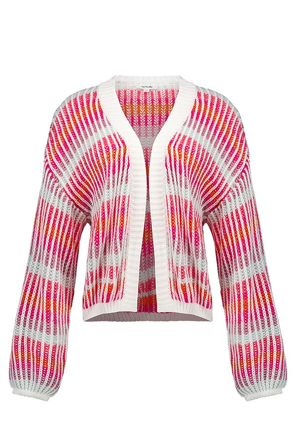 Norah Kleurrijk gebreid vest pink multicolor 218043-920-40