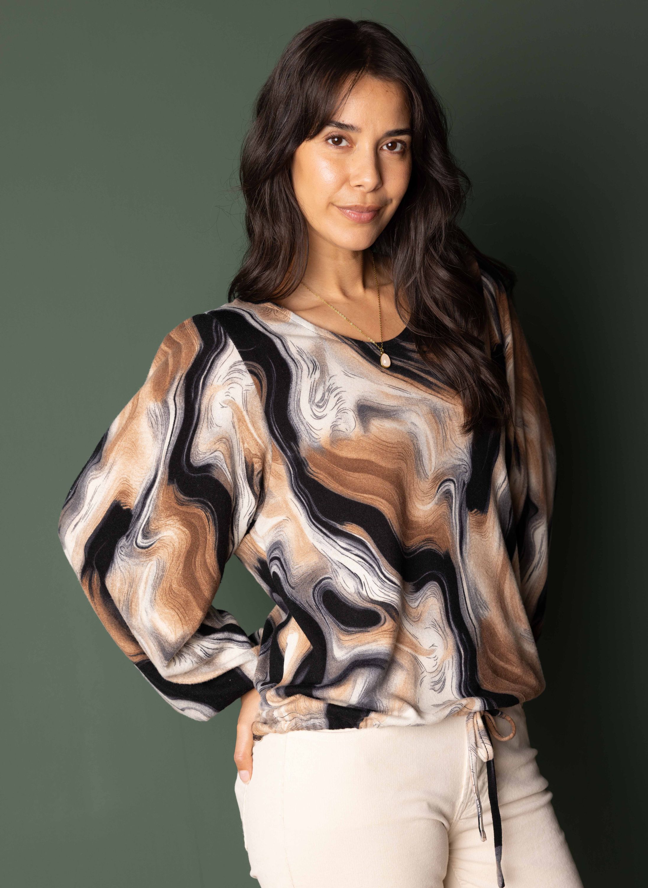 Norah Shirt met grafische print black multicolor 218046-020-42